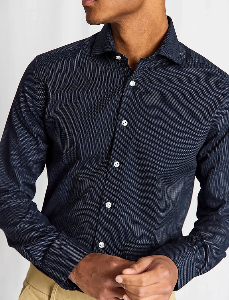 Bruun & Stengade - BS Hansen Slim Fit Shirt - mustriga särgid - navy - 3