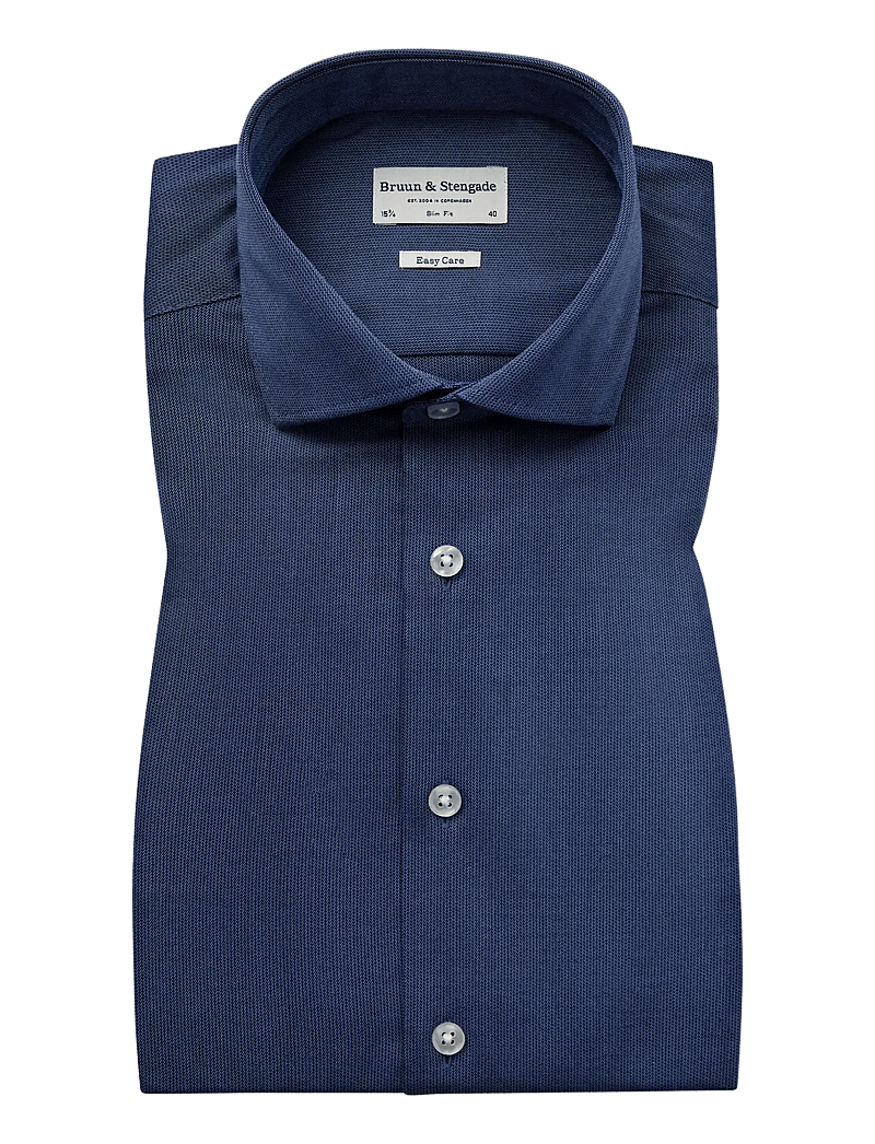 Bruun & Stengade - BS Morros Slim Fit Shirt - pidulikud särgid - dark blue - 1