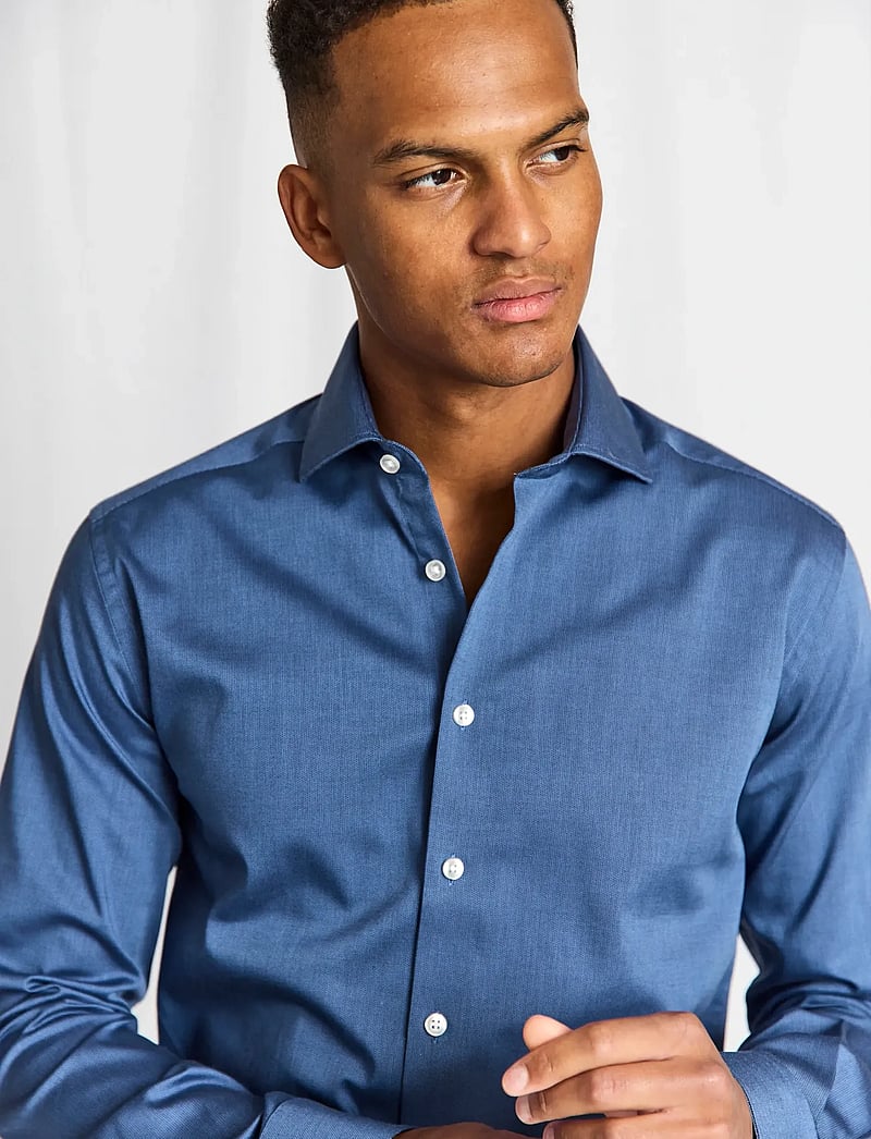 Bruun & Stengade - BS Morros Slim Fit Shirt - pidulikud särgid - dark blue - 4