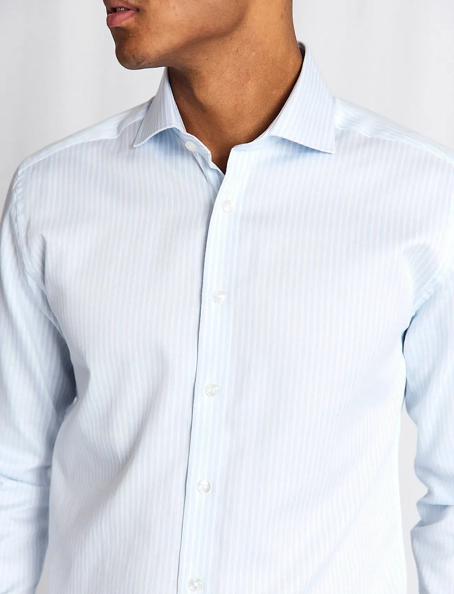 Bruun & Stengade - BS Bannour Modern Fit Shirt - striped shirts - light blue/white - 4