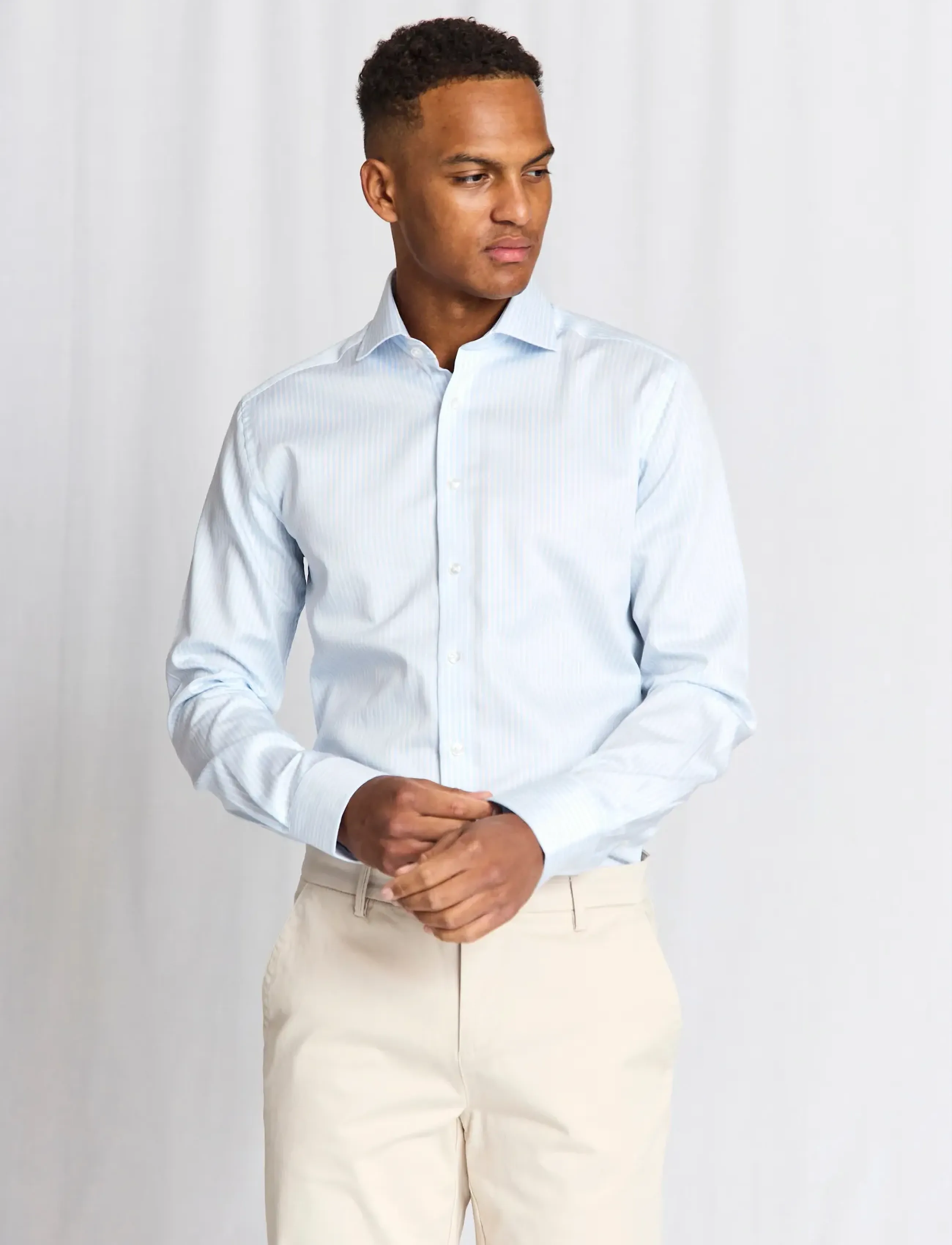 Bruun & Stengade - BS Bannour Modern Fit Shirt - gestreifte hemden - light blue/white - 5