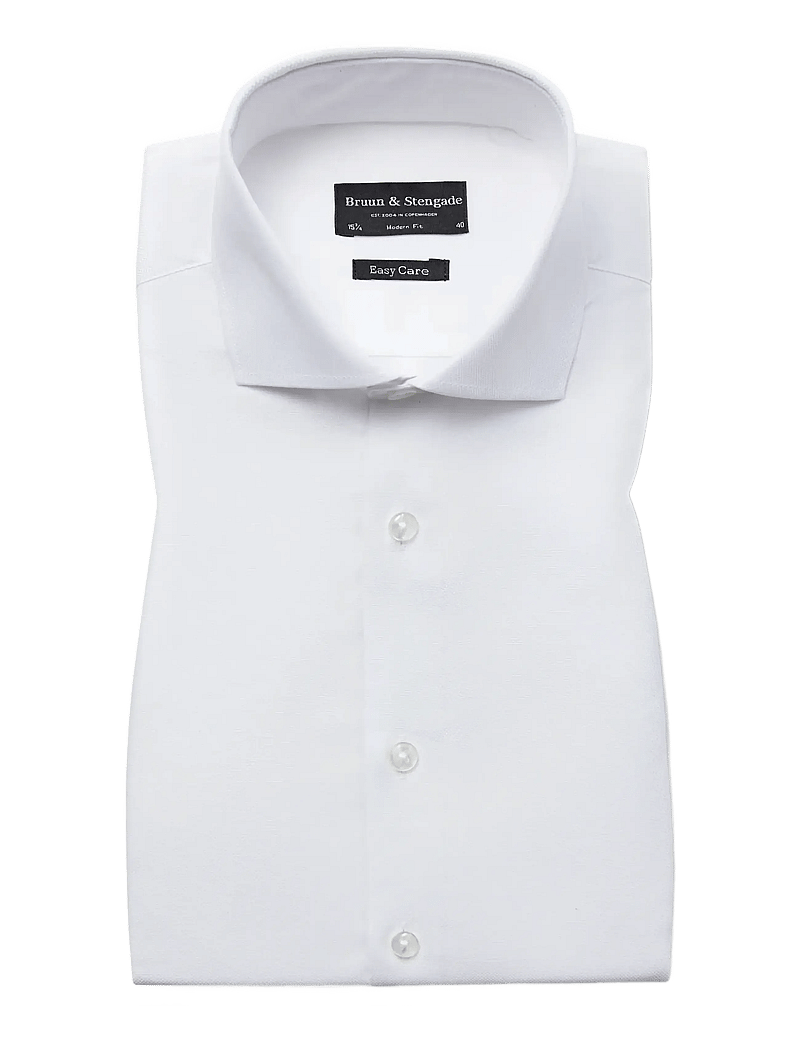 Bruun & Stengade - BS Benjamin Modern Fit Shirt - pidulikud särgid - white - 1