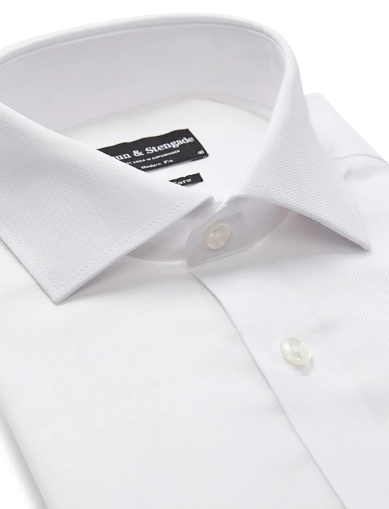 Bruun & Stengade - BS Benjamin Modern Fit Shirt - pidulikud särgid - white - 5