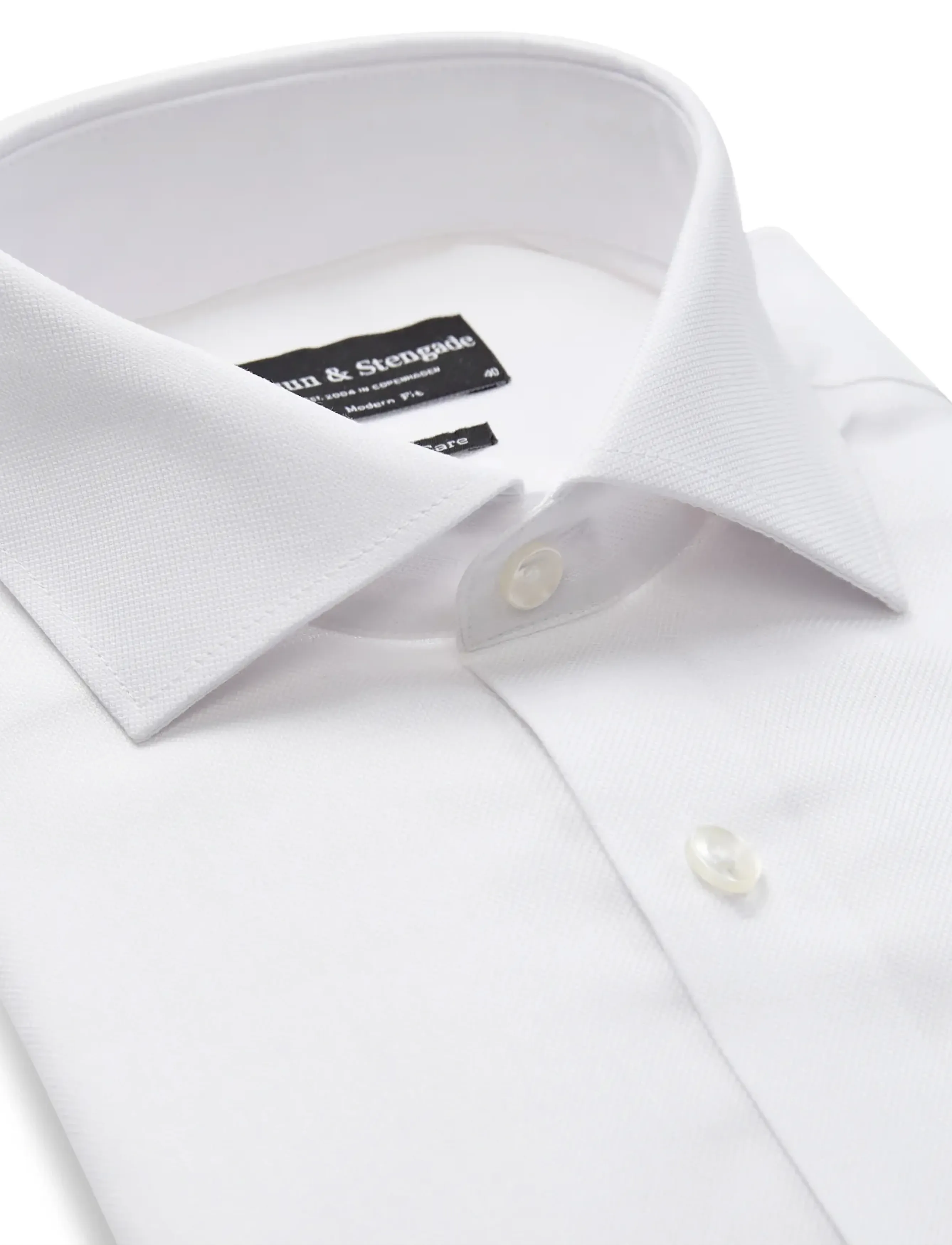 Bruun & Stengade - BS Benjamin Modern Fit Shirt - kostymskjortor - white - 5