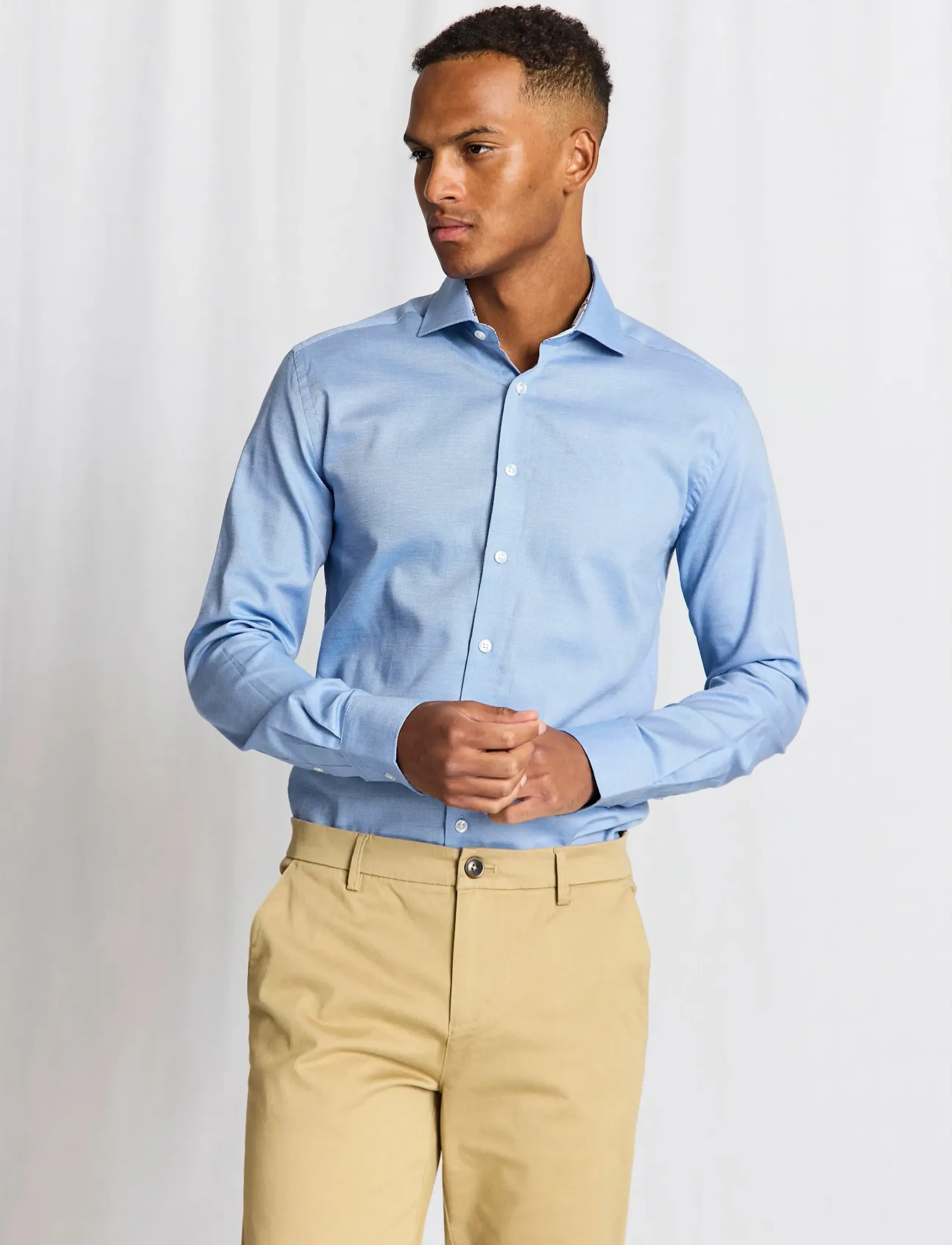 Bruun & Stengade - BS Gilberto Modern Fit Shirt - kostymskjortor - blue - 3