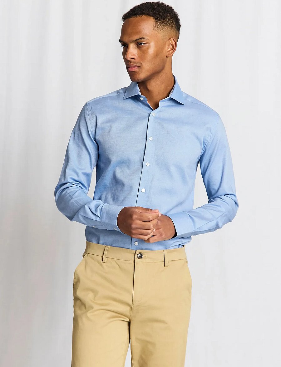Bruun & Stengade - BS Gilberto Modern Fit Shirt - kostymskjortor - blue - 3