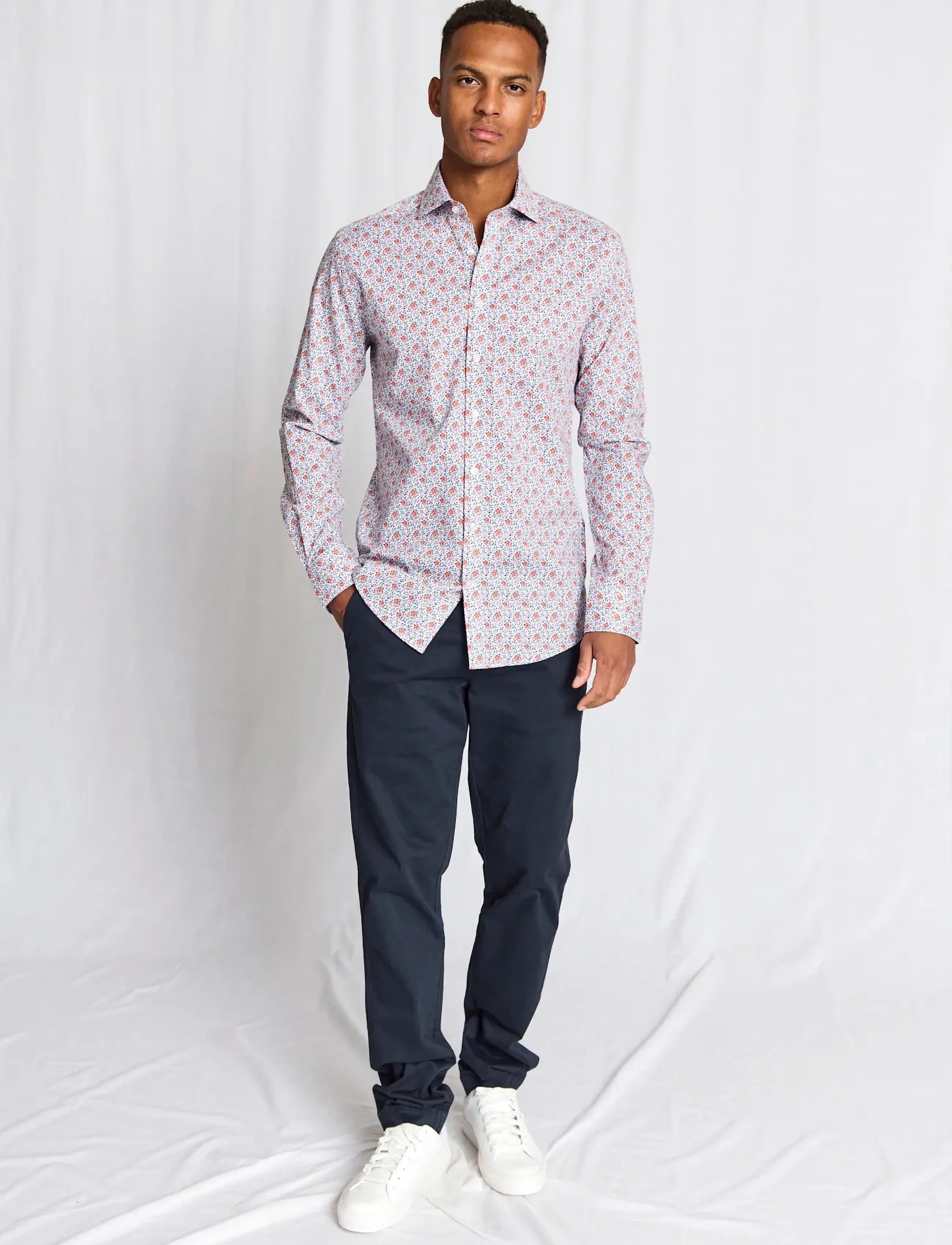 Bruun & Stengade Bs Jallouz Modern Fit Shirt, 41, Multi/patterned, Skjorter > Business Shirts, Herre
