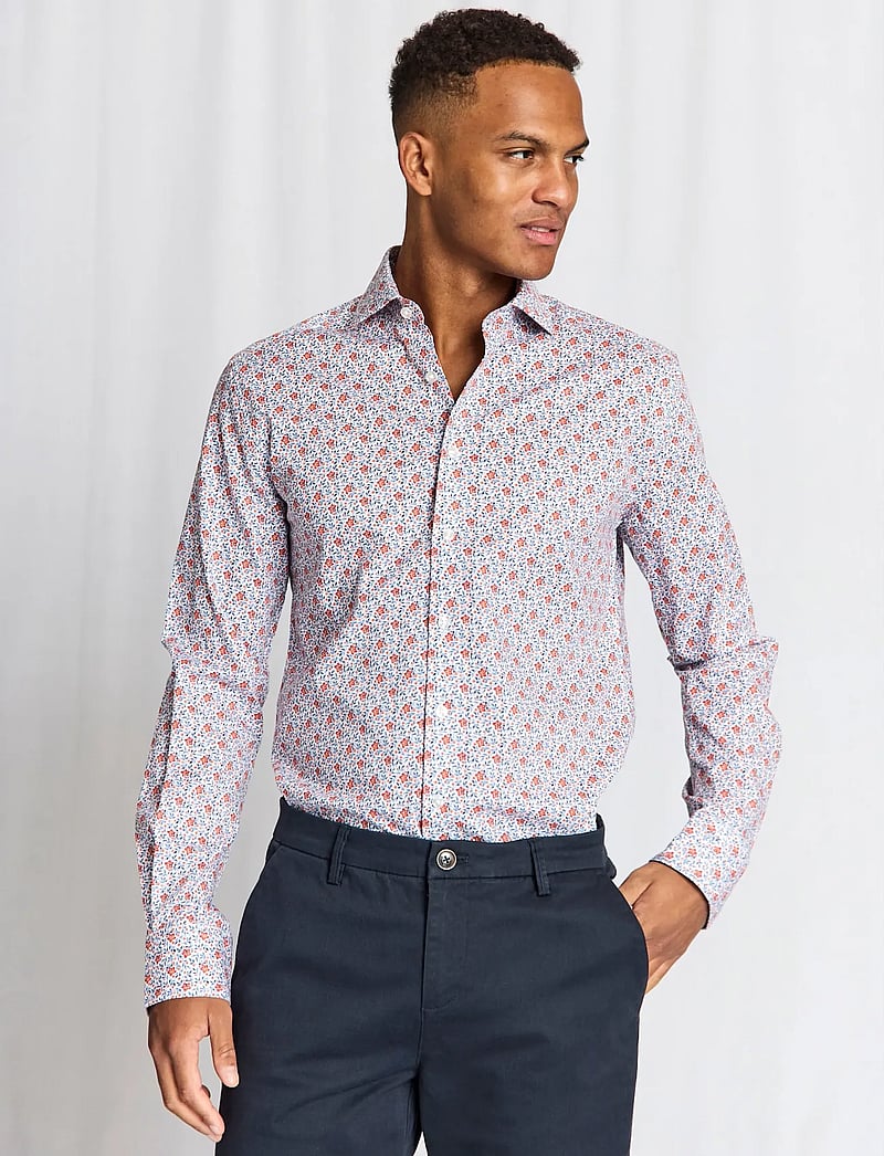 Bruun & Stengade - BS Jallouz Modern Fit Shirt - krekli ar rakstu - orange - 3