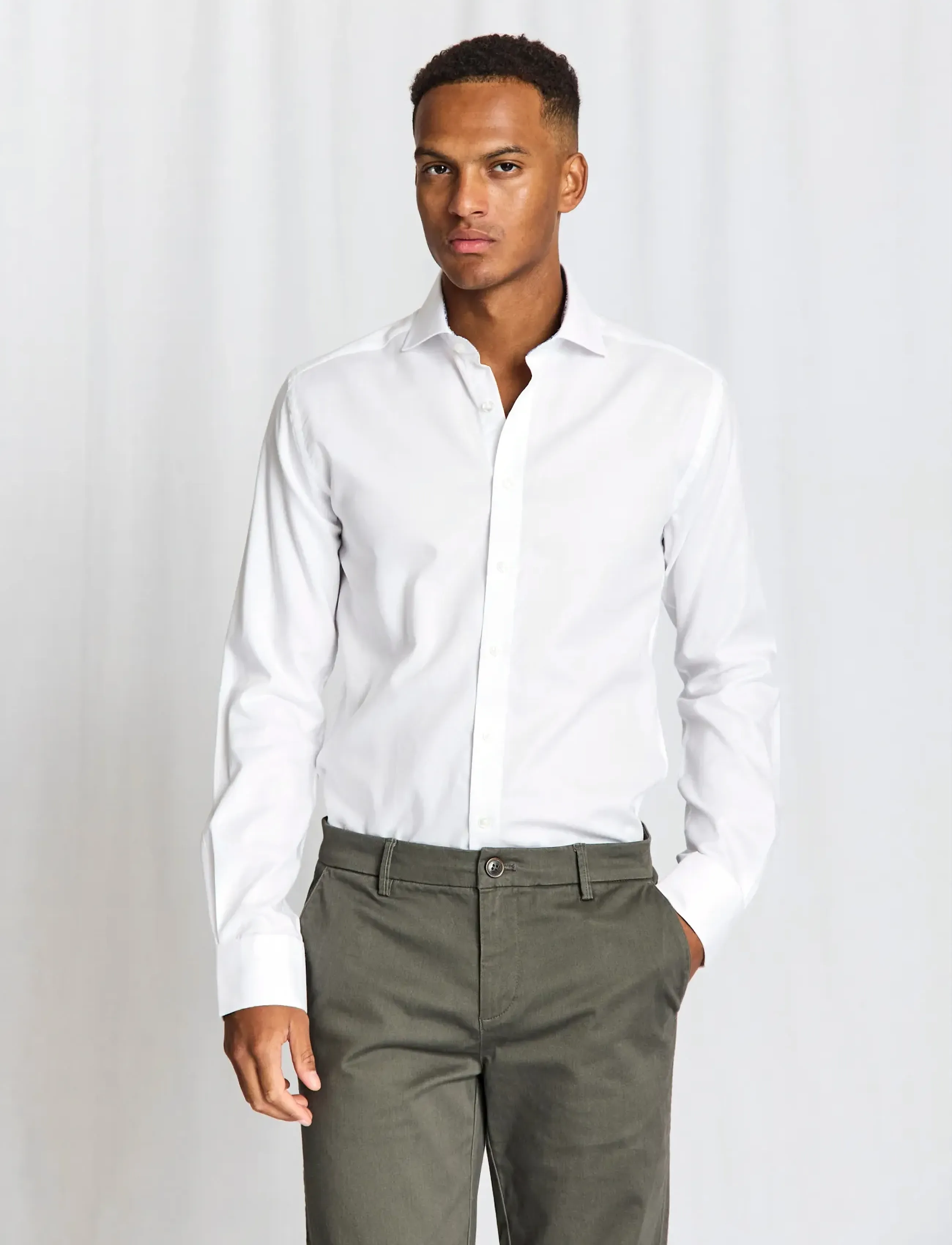 Bruun & Stengade - BS Kohlbacher Modern Fit Shirt - proginiai marškiniai - white - 3