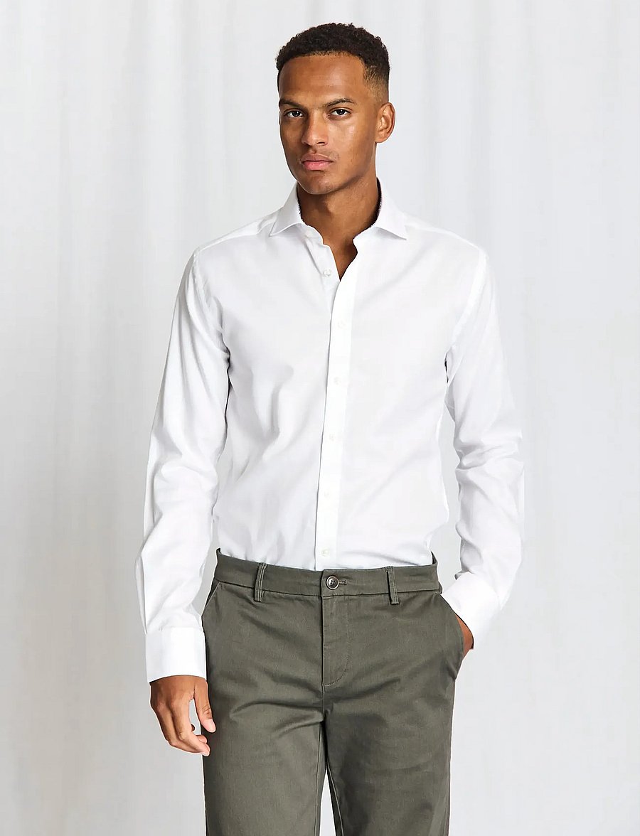 Bruun & Stengade - BS Kohlbacher Modern Fit Shirt - proginiai marškiniai - white - 3