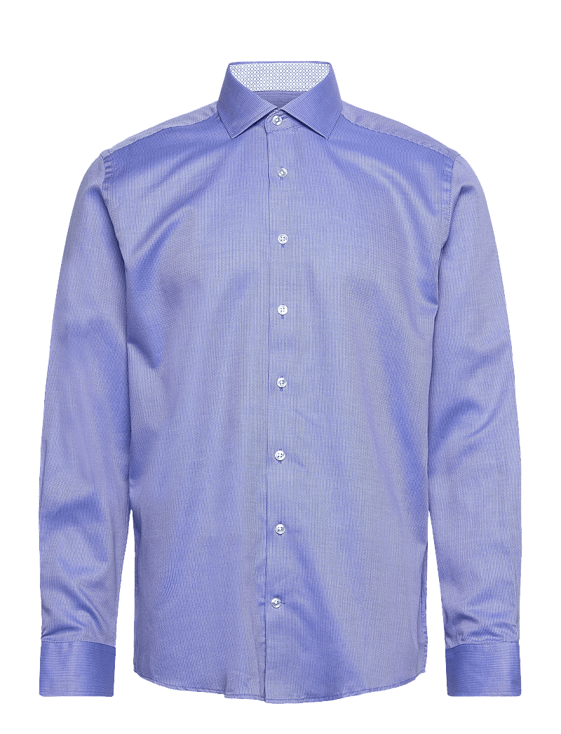 Bruun & Stengade - BS Landin Modern Fit Shirt - mönstrade skjortor - blue - 1