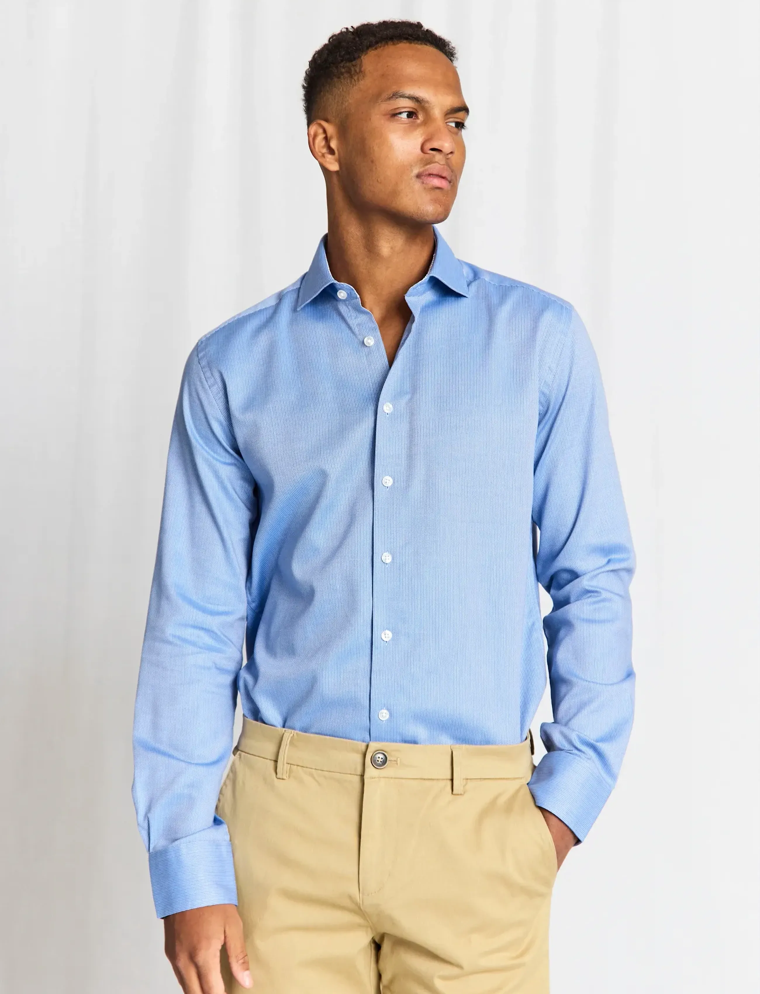 Bruun & Stengade BS Landin Modern Fit Shirt - Looks for less - BLUE / blue