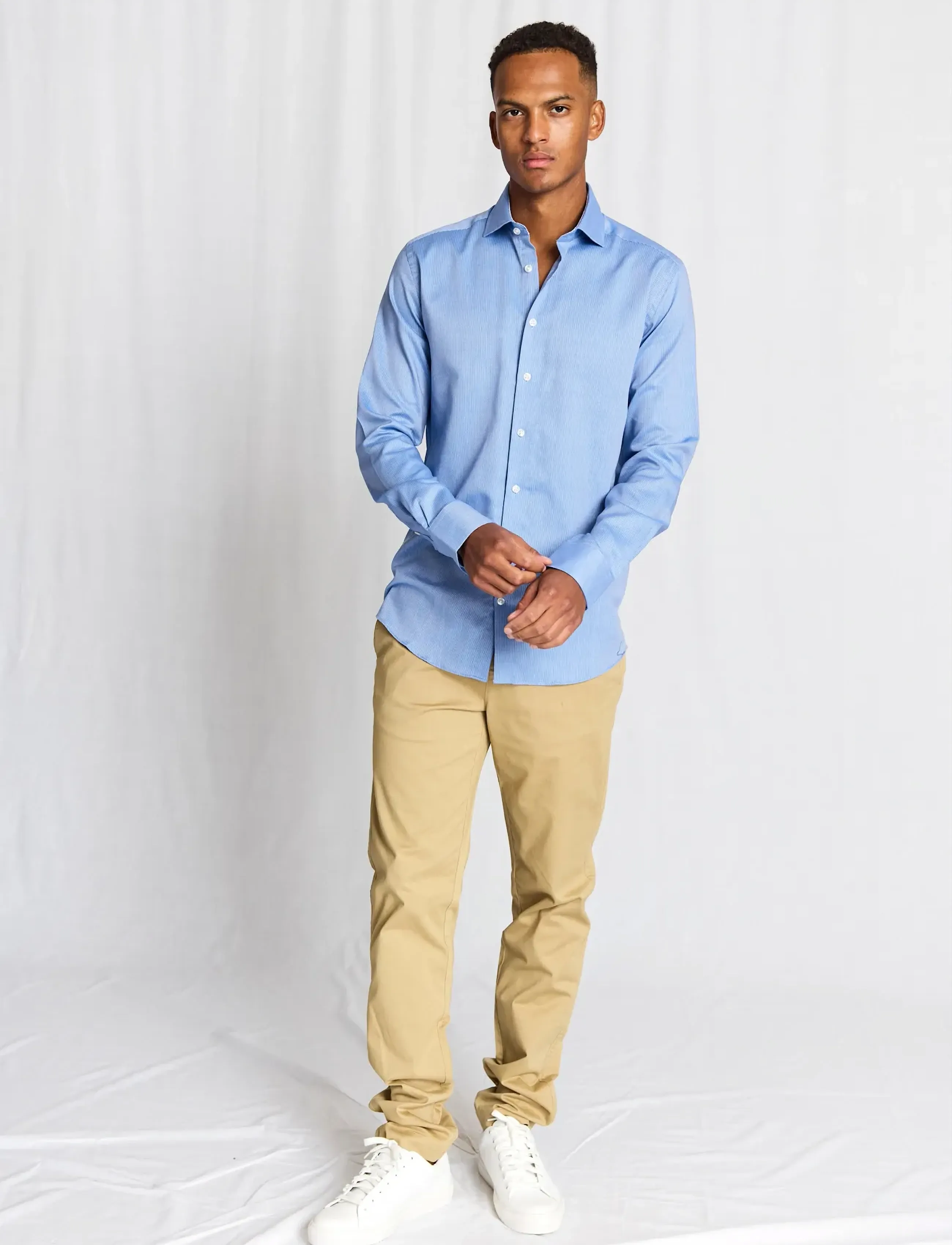 Bruun & Stengade - BS Landin Modern Fit Shirt - raštuoti marškiniai - blue - 3