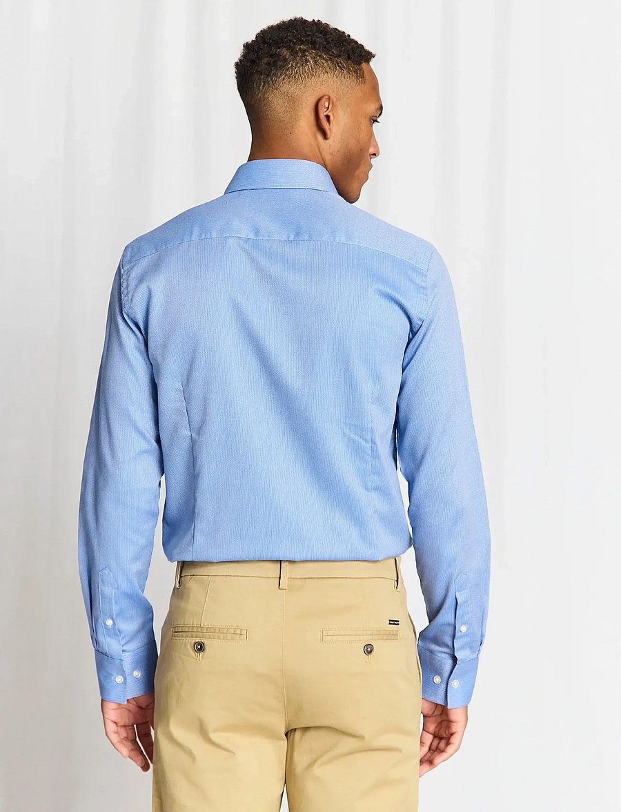 Bruun & Stengade - BS Landin Modern Fit Shirt - raštuoti marškiniai - blue - 4