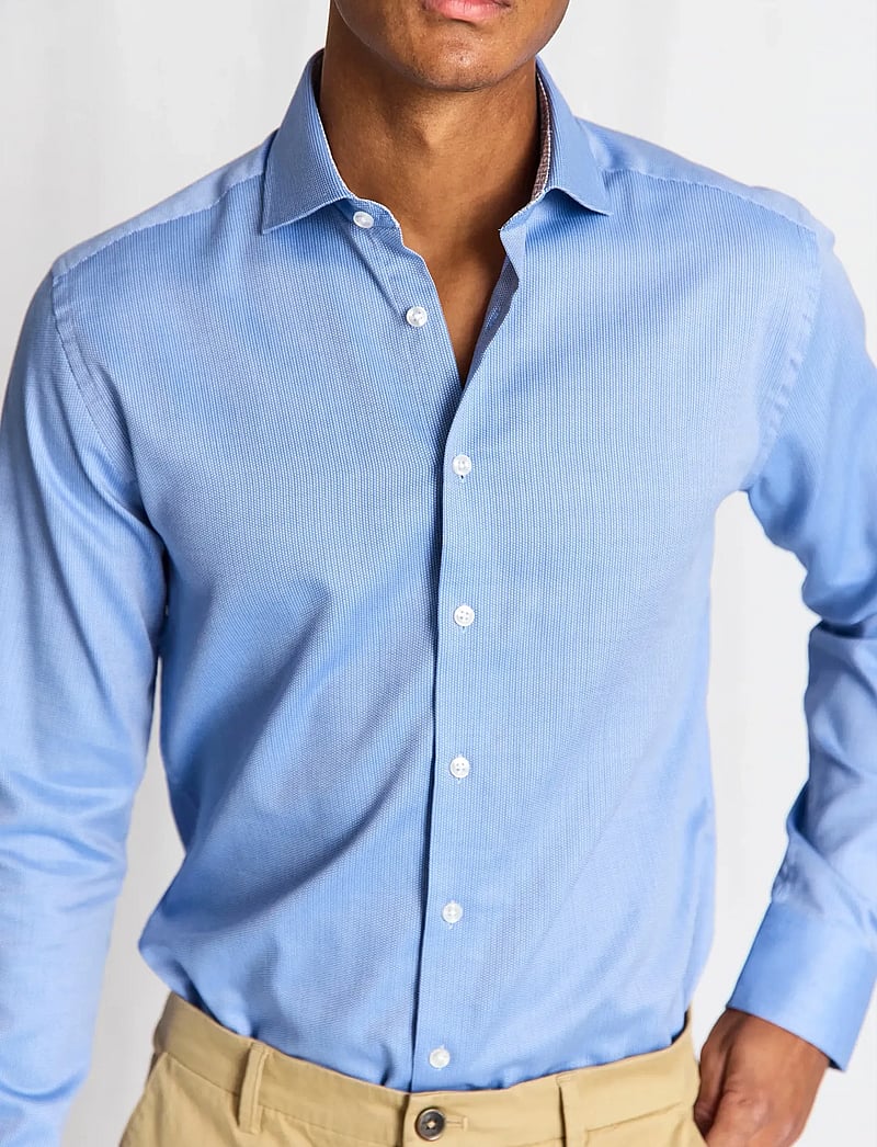 Bruun & Stengade - BS Landin Modern Fit Shirt - mönstrade skjortor - blue - 5