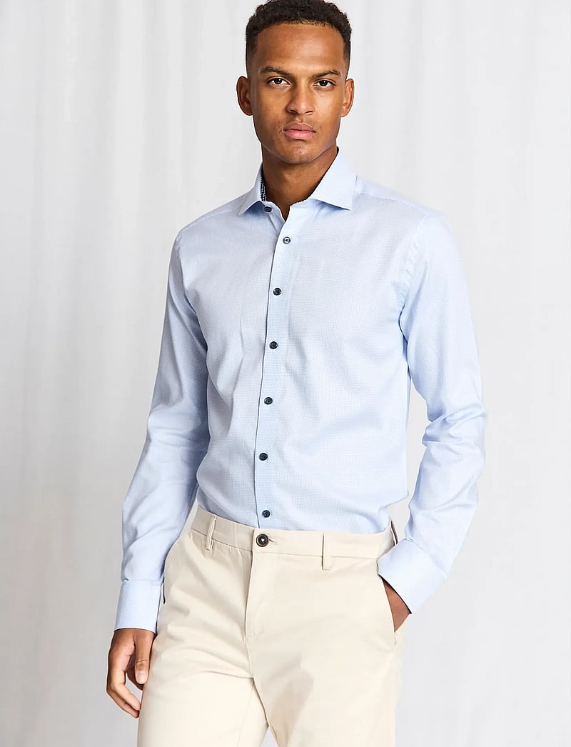 Bruun & Stengade - BS Langergren Modern Fit Shirt - pattern shirts - light blue - 3