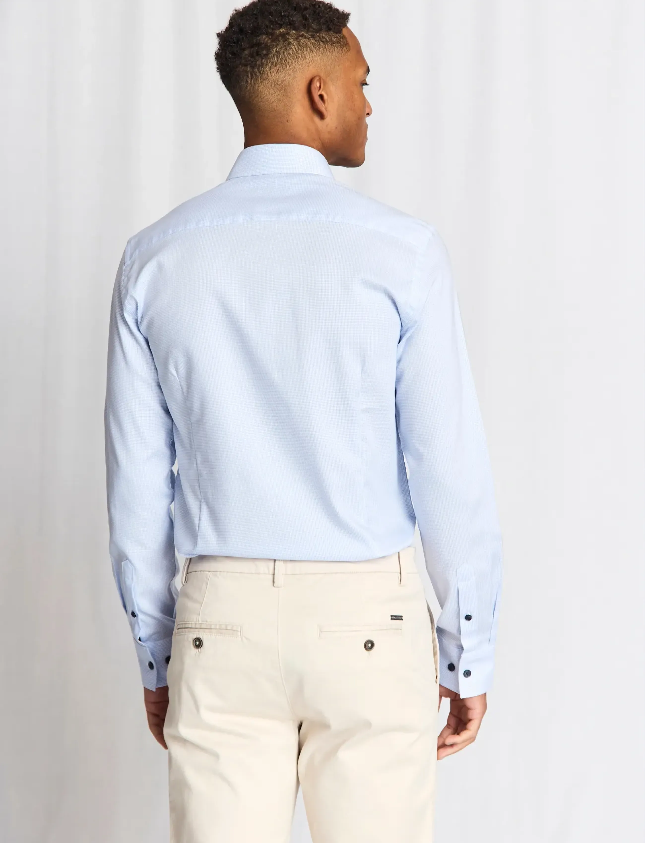 Bruun & Stengade - BS Langergren Modern Fit Shirt - mønstrede skjorter - light blue - 5