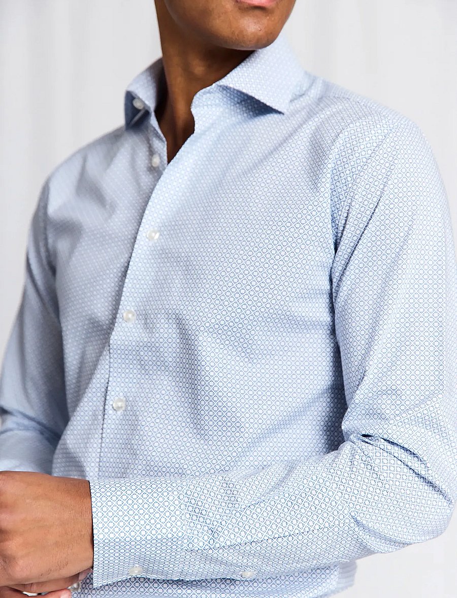 Bruun & Stengade - BS Lars Modern Fit Shirt - hemden mit muster - blue - 4