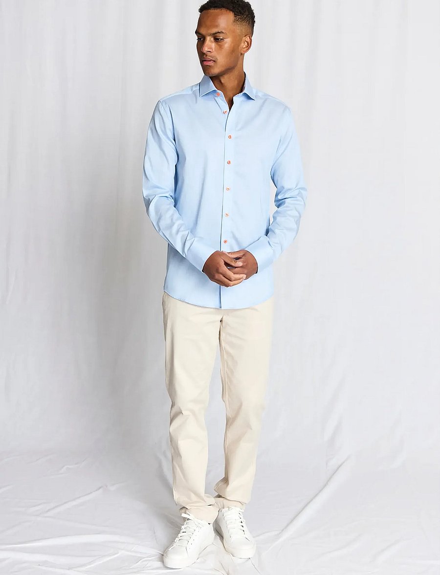 Bruun & Stengade - BS Mollgaard Modern Fit Shirt - gestreifte hemden - light blue/white - 0