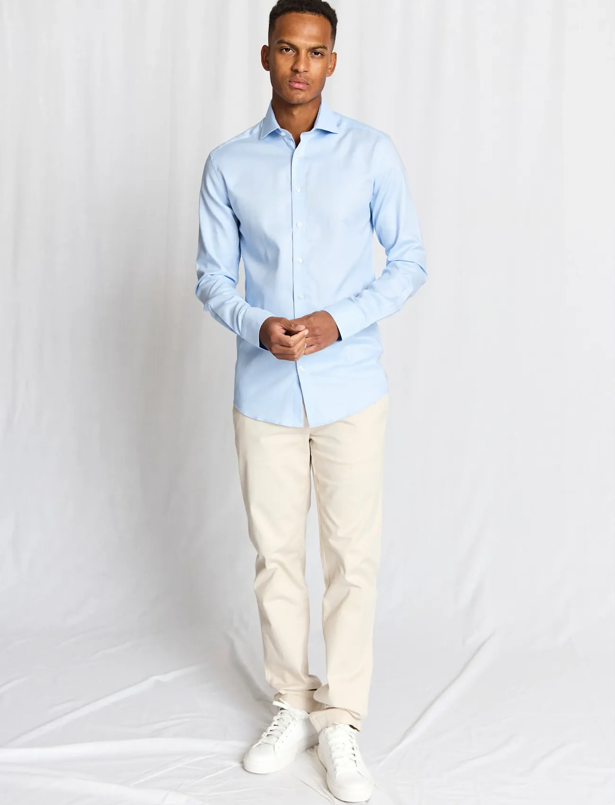 Bruun & Stengade BS Pekeler Modern Fit Shirt - Kollektioner - LIGHT BLUE / blue