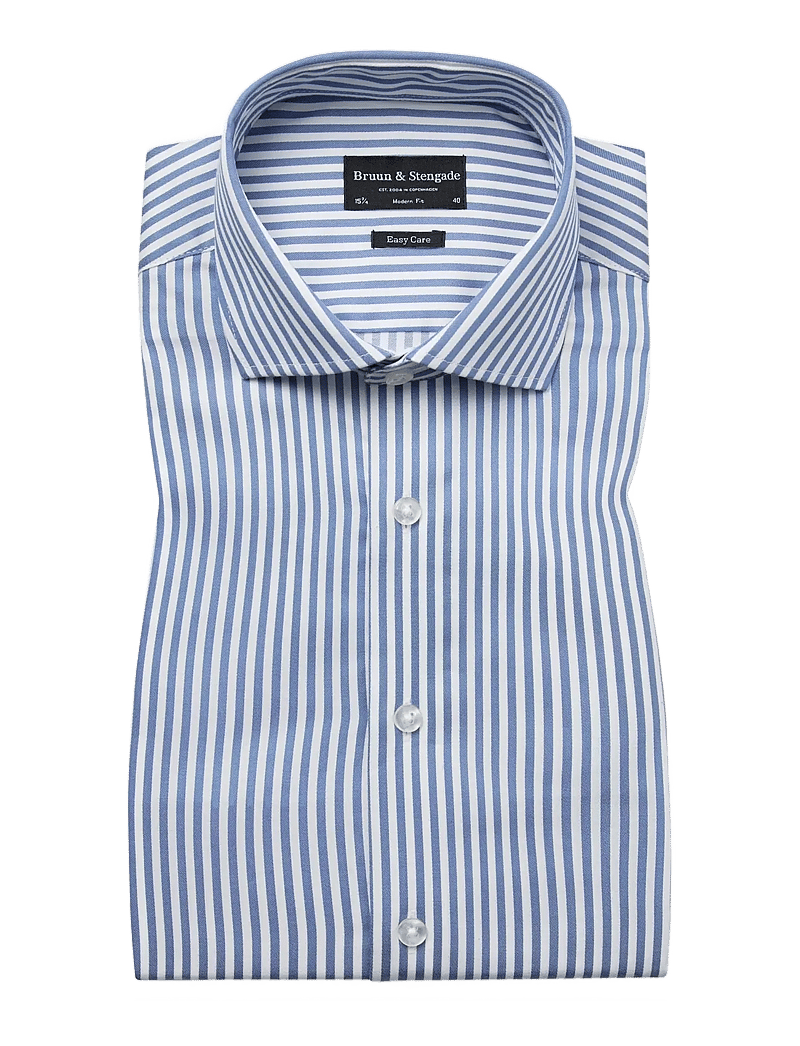 Bruun & Stengade - BS Sime Modern Fit Shirt - gestreifte hemden - blue/white - 1