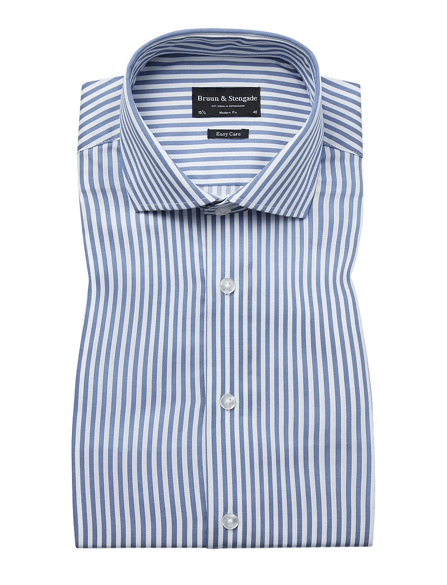 Bruun & Stengade - BS Sime Modern Fit Shirt - gestreifte hemden - blue/white - 1