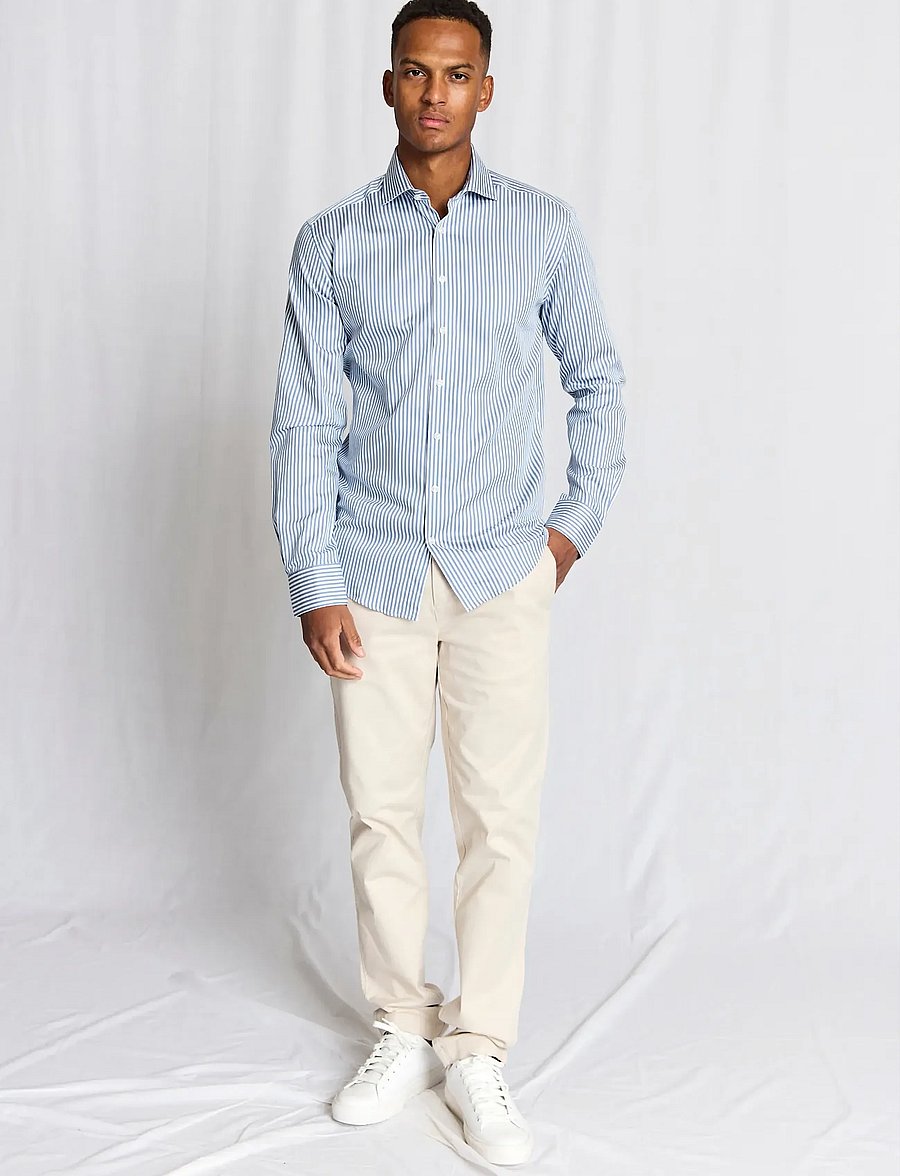 Bruun & Stengade - BS Sime Modern Fit Shirt - gestreifte hemden - blue/white - 0