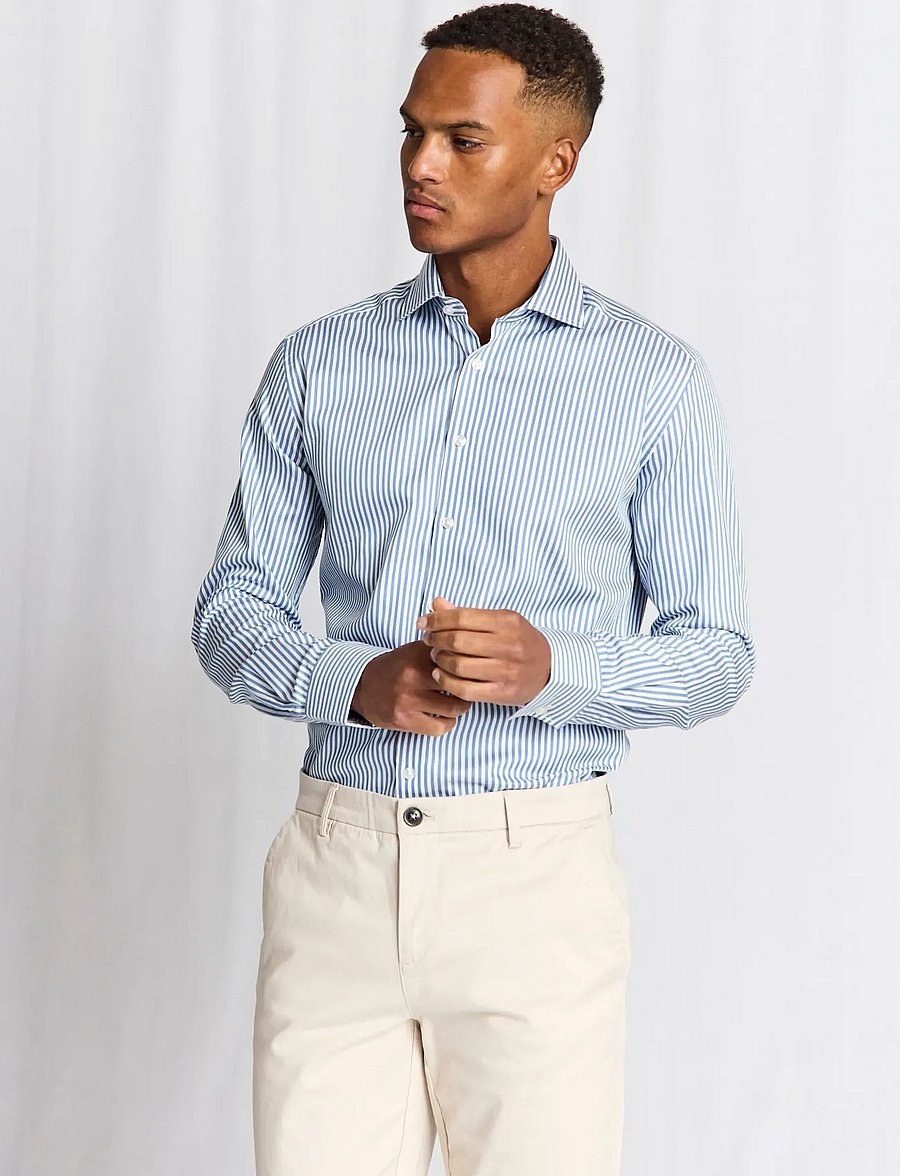 Bruun & Stengade - BS Sime Modern Fit Shirt - gestreifte hemden - blue/white - 2