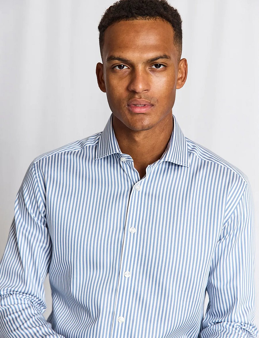Bruun & Stengade - BS Sime Modern Fit Shirt - gestreifte hemden - blue/white - 4