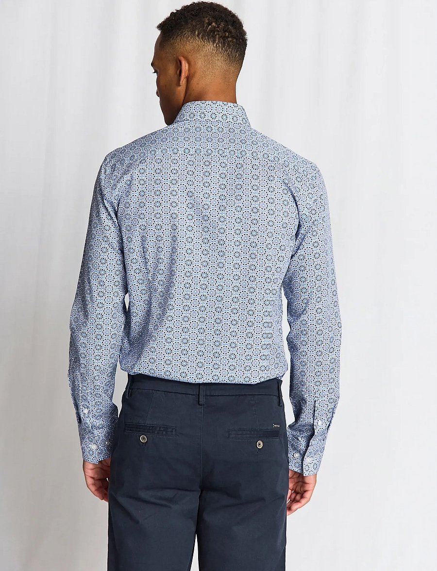 Bruun & Stengade - BS Soren Modern Fit Shirt - hemden mit muster - blue - 4