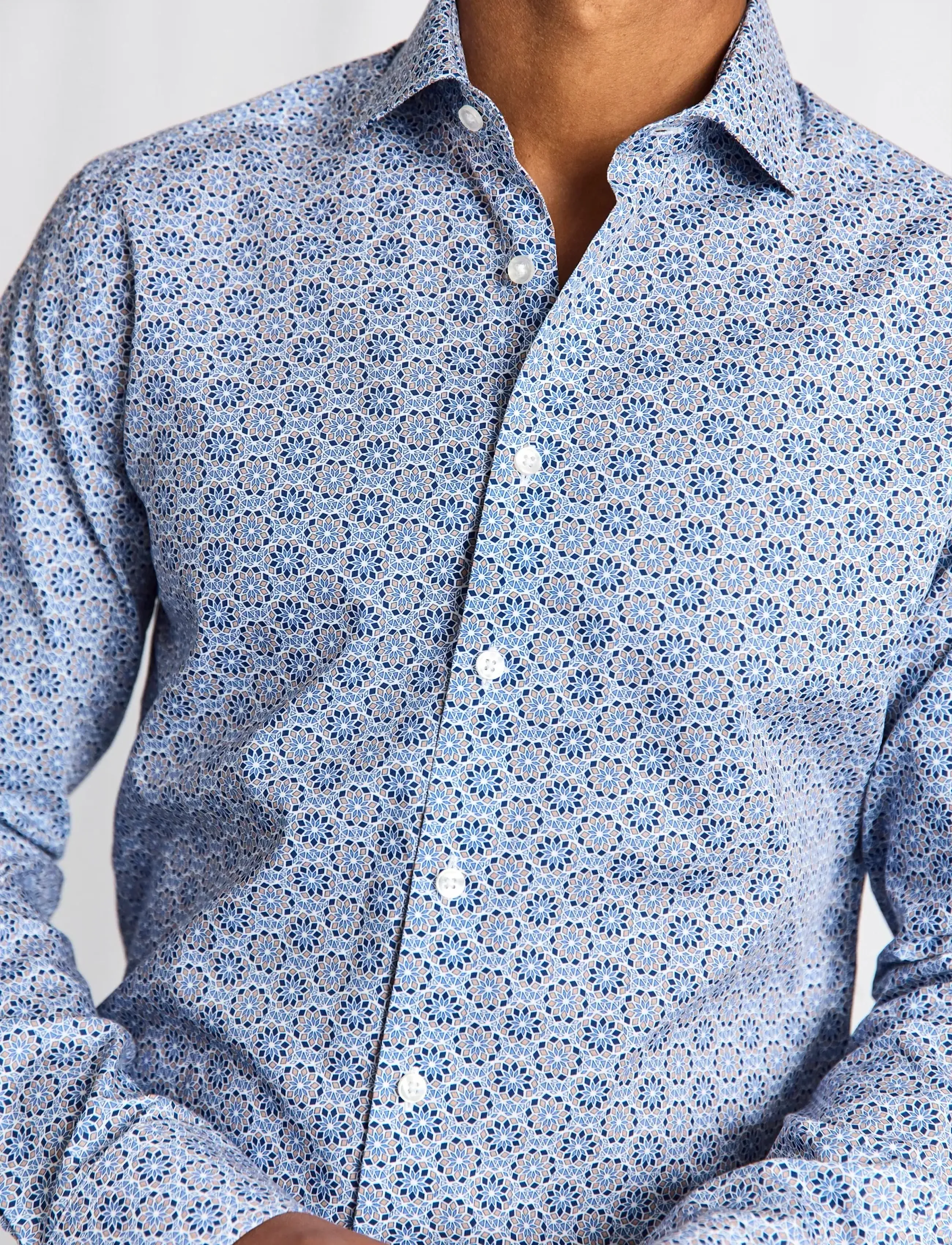 Bruun & Stengade - BS Soren Modern Fit Shirt - hemden mit muster - blue - 5