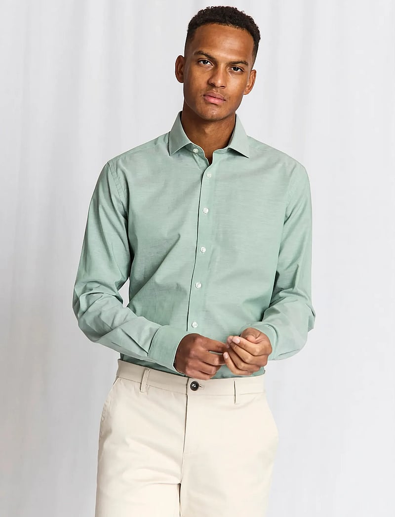 Bruun & Stengade - BS Striek Modern Fit Shirt - formelle hemden - green - 2