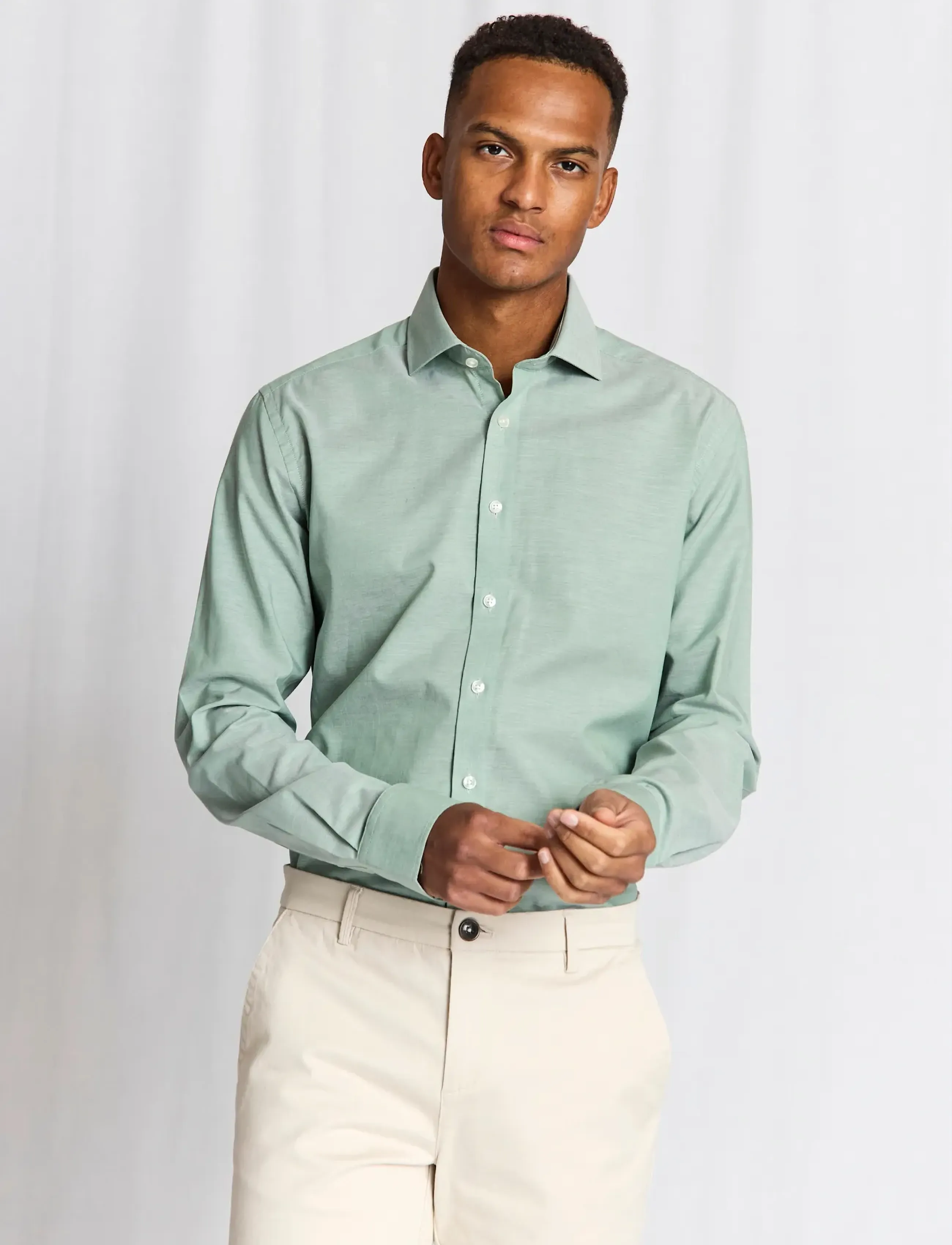 Bruun & Stengade - BS Striek Modern Fit Shirt - formelle hemden - green - 2