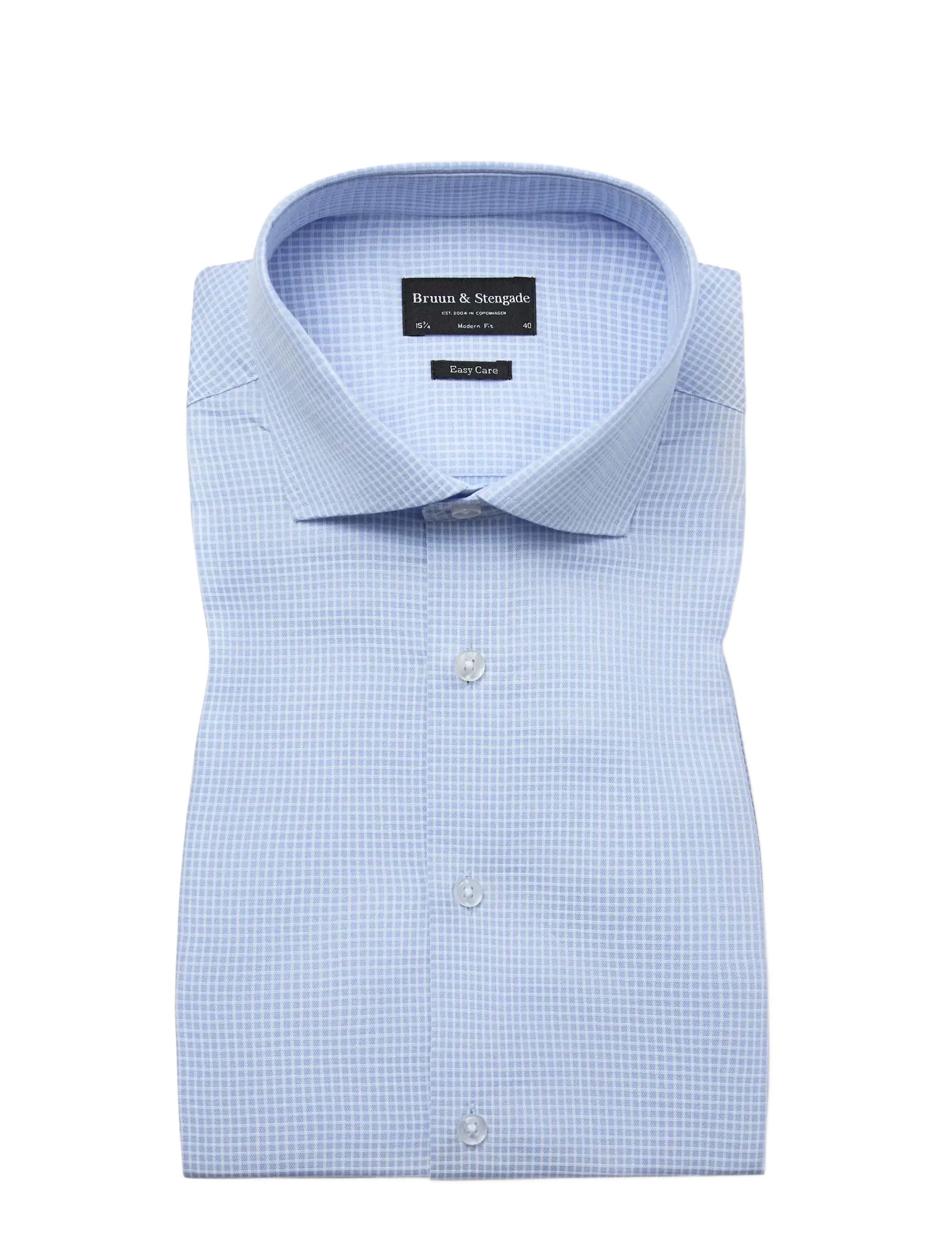 Bruun & Stengade - BS Sunderland Modern Fit Shirt - mønstrede skjorter - light blue - 1