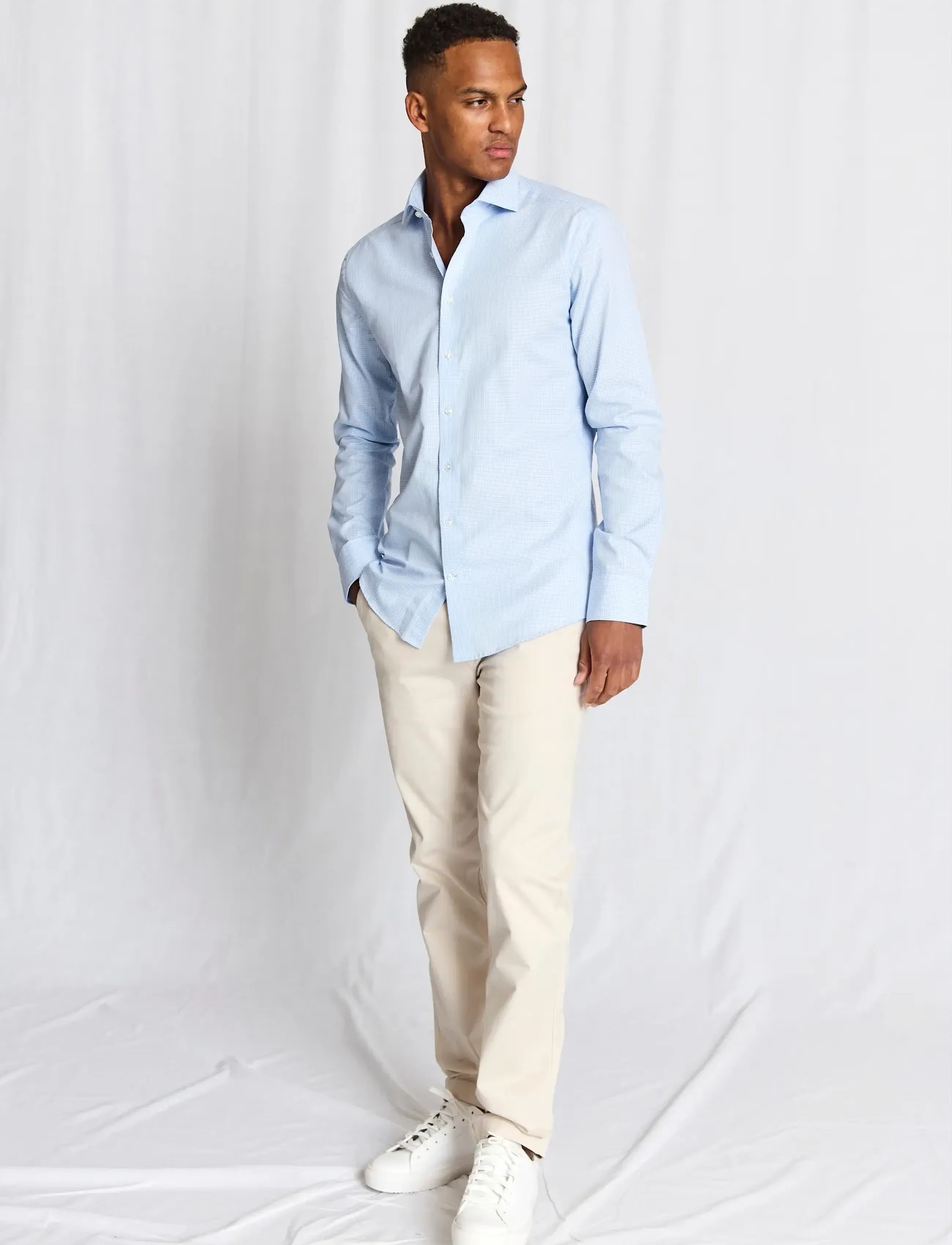 Bruun & Stengade BS Sunderland Modern Fit Shirt - Kollektioner - LIGHT BLUE / blue