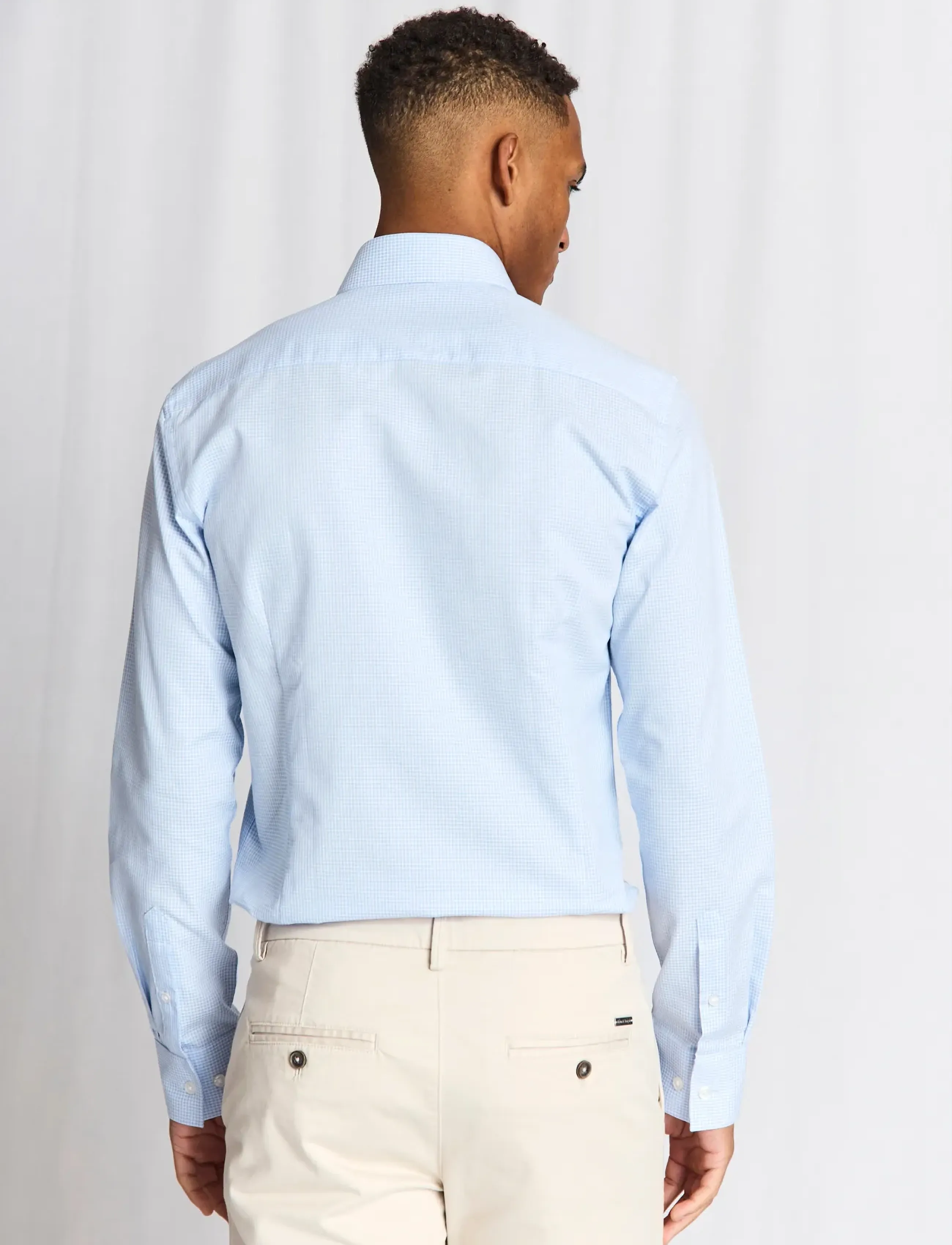 Bruun & Stengade - BS Sunderland Modern Fit Shirt - mønstrede skjorter - light blue - 3