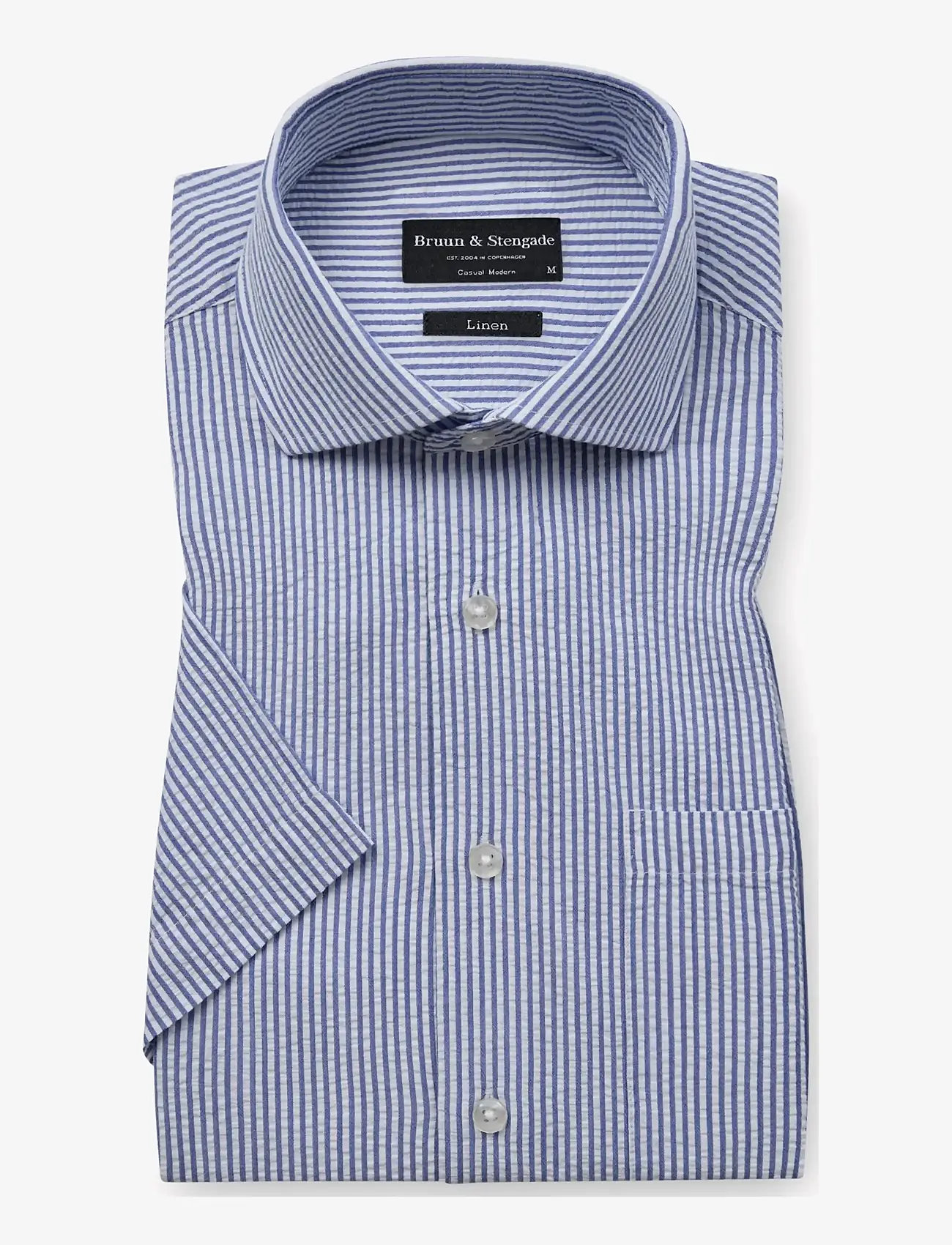 Bruun & Stengade - BS Keita Casual Modern Fit Shirt - kortærmede skjorter - light blue/white - 1