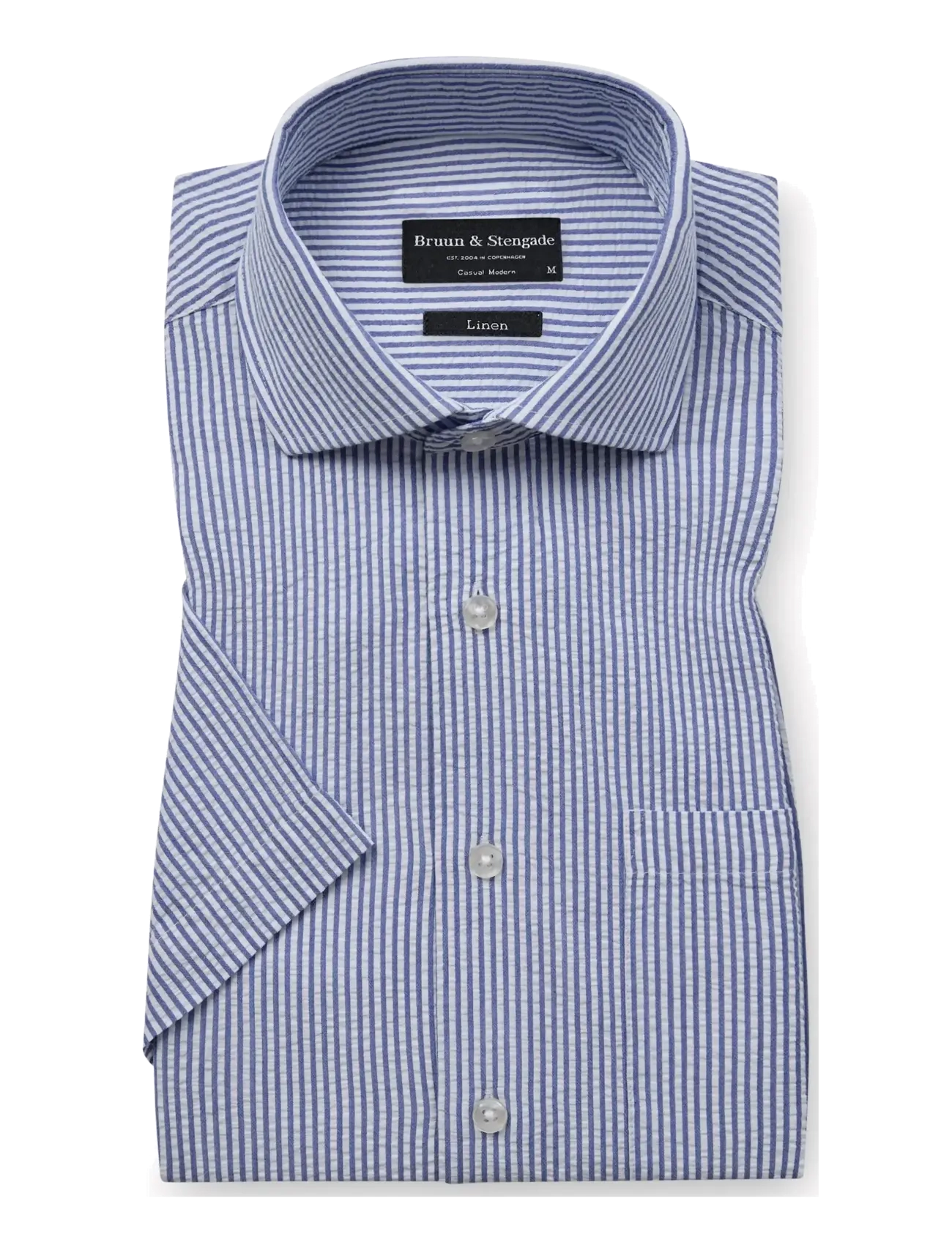 Bruun & Stengade - BS Keita Casual Modern Fit Shirt - chemises à manches courtes - light blue/white - 1