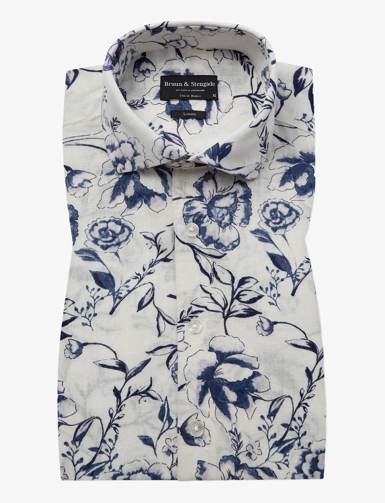 Bruun & Stengade - BS Mengel Casual Modern Fit Shirt - mønstrede skjorter - white - 1