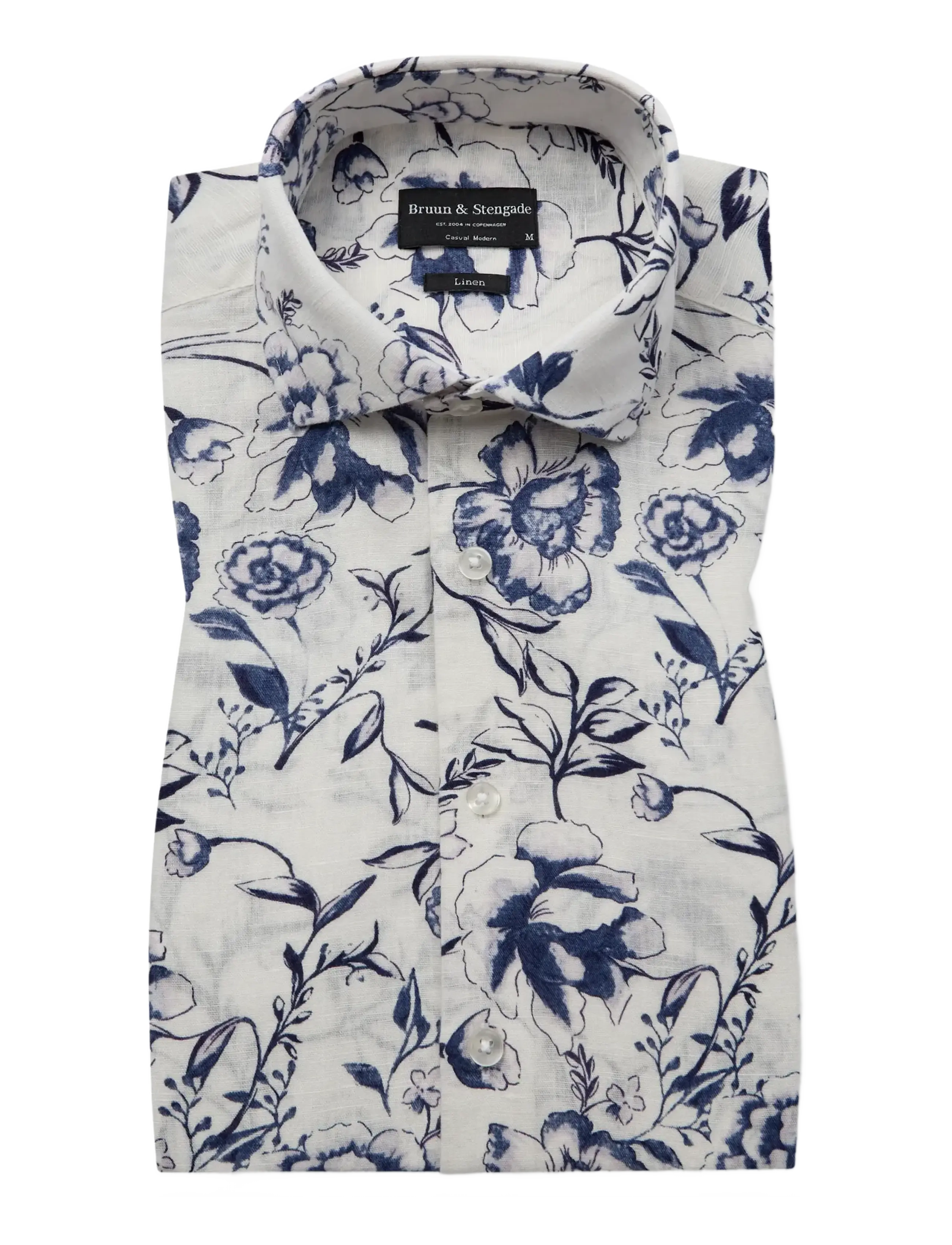 Bruun & Stengade - BS Mengel Casual Modern Fit Shirt - mønstrede skjorter - white - 1