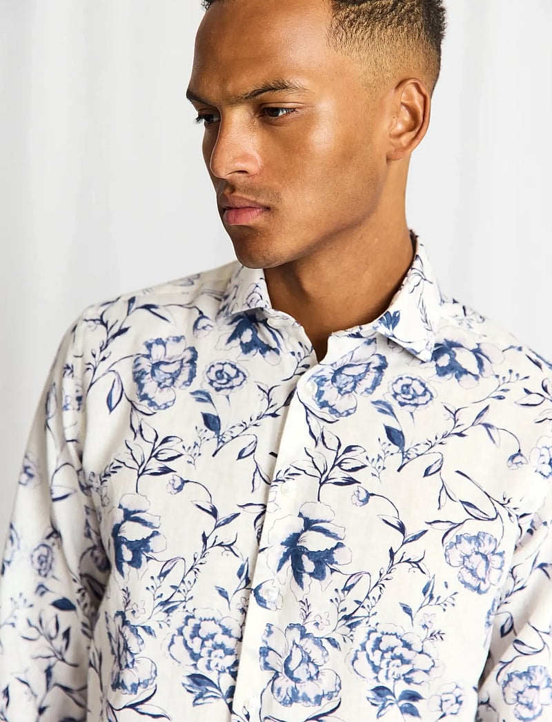 Bruun & Stengade - BS Mengel Casual Modern Fit Shirt - mønstrede skjorter - white - 3