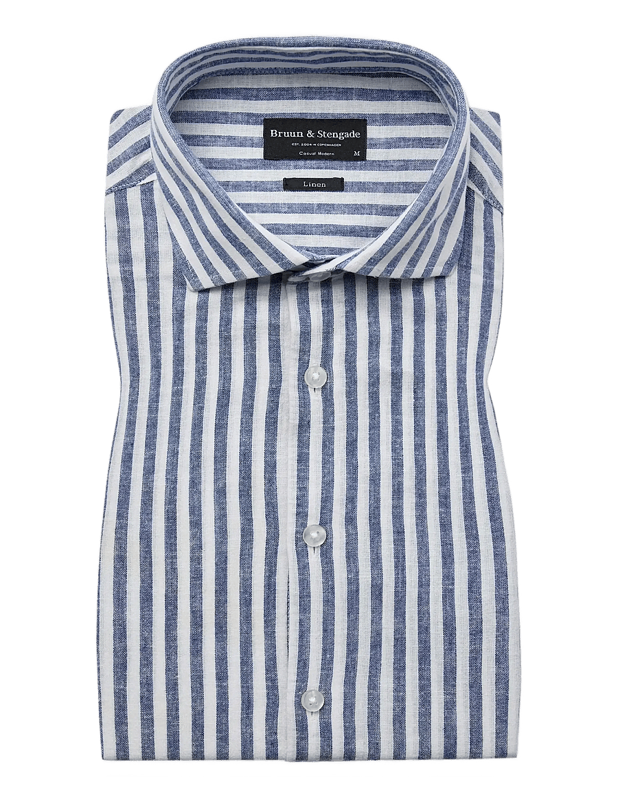 Bruun & Stengade - BS Rubio Casual Modern Fit Shirt - chemises à rayures - blue/white - 1