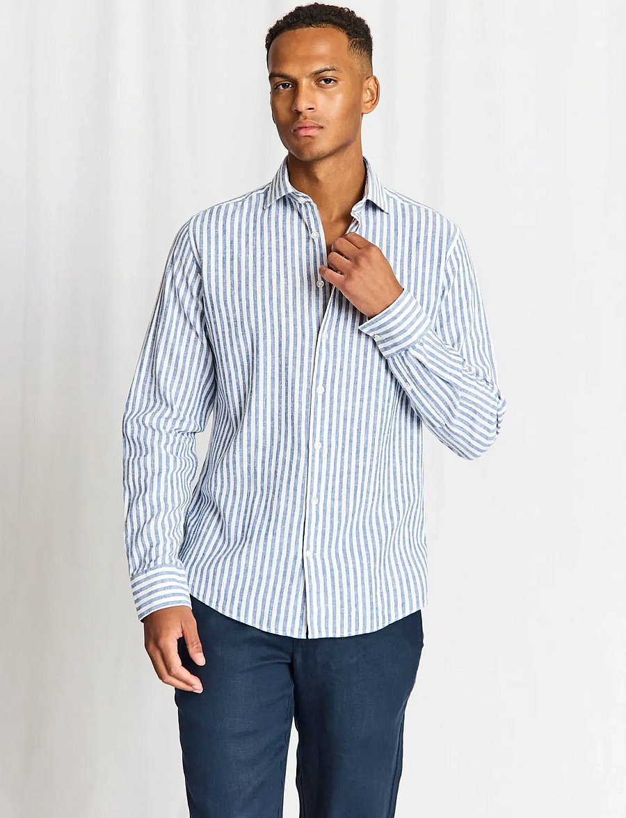 Bruun & Stengade - BS Rubio Casual Modern Fit Shirt - chemises à rayures - blue/white - 2