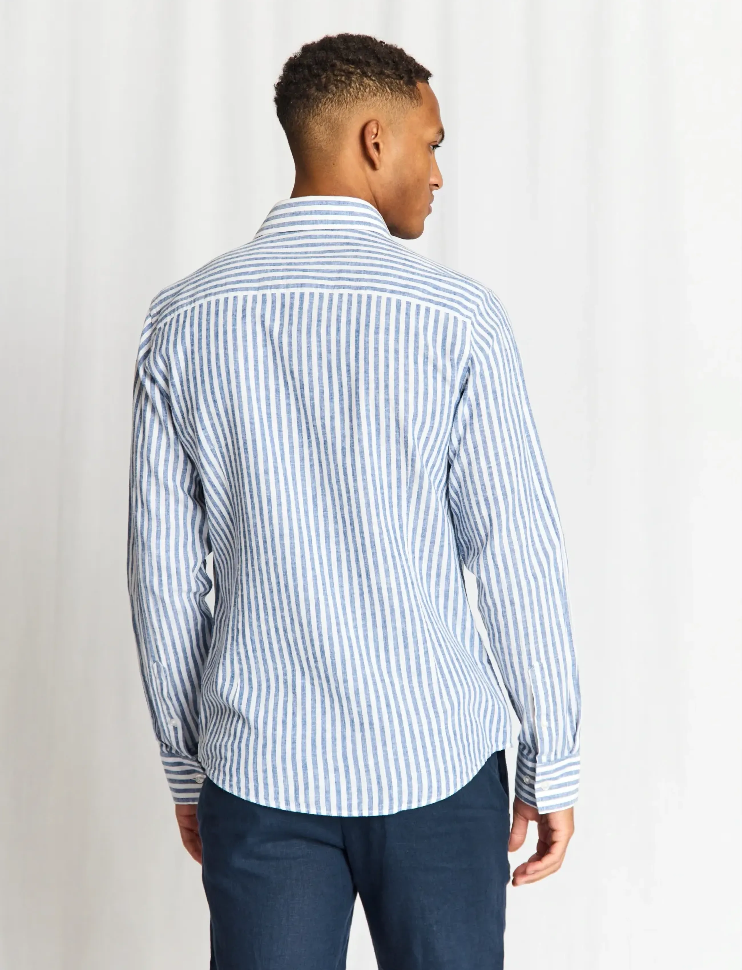 Bruun & Stengade - BS Rubio Casual Modern Fit Shirt - stribede skjorter - blue/white - 3
