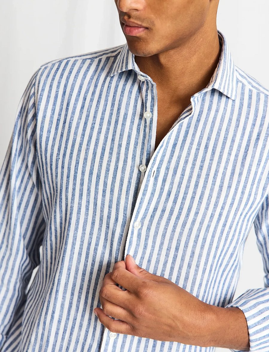 Bruun & Stengade - BS Rubio Casual Modern Fit Shirt - chemises à rayures - blue/white - 4