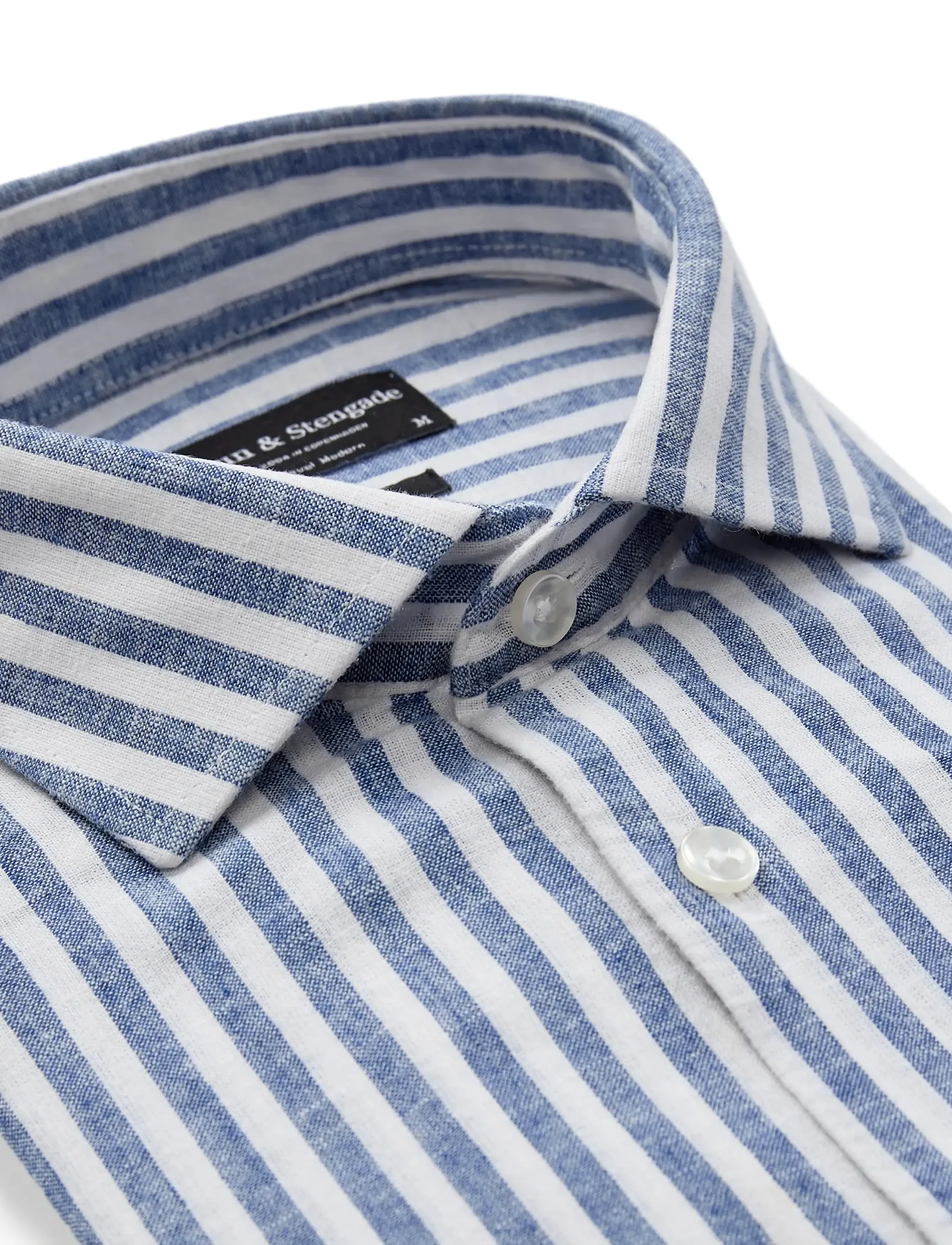 Bruun & Stengade - BS Rubio Casual Modern Fit Shirt - stribede skjorter - blue/white - 5