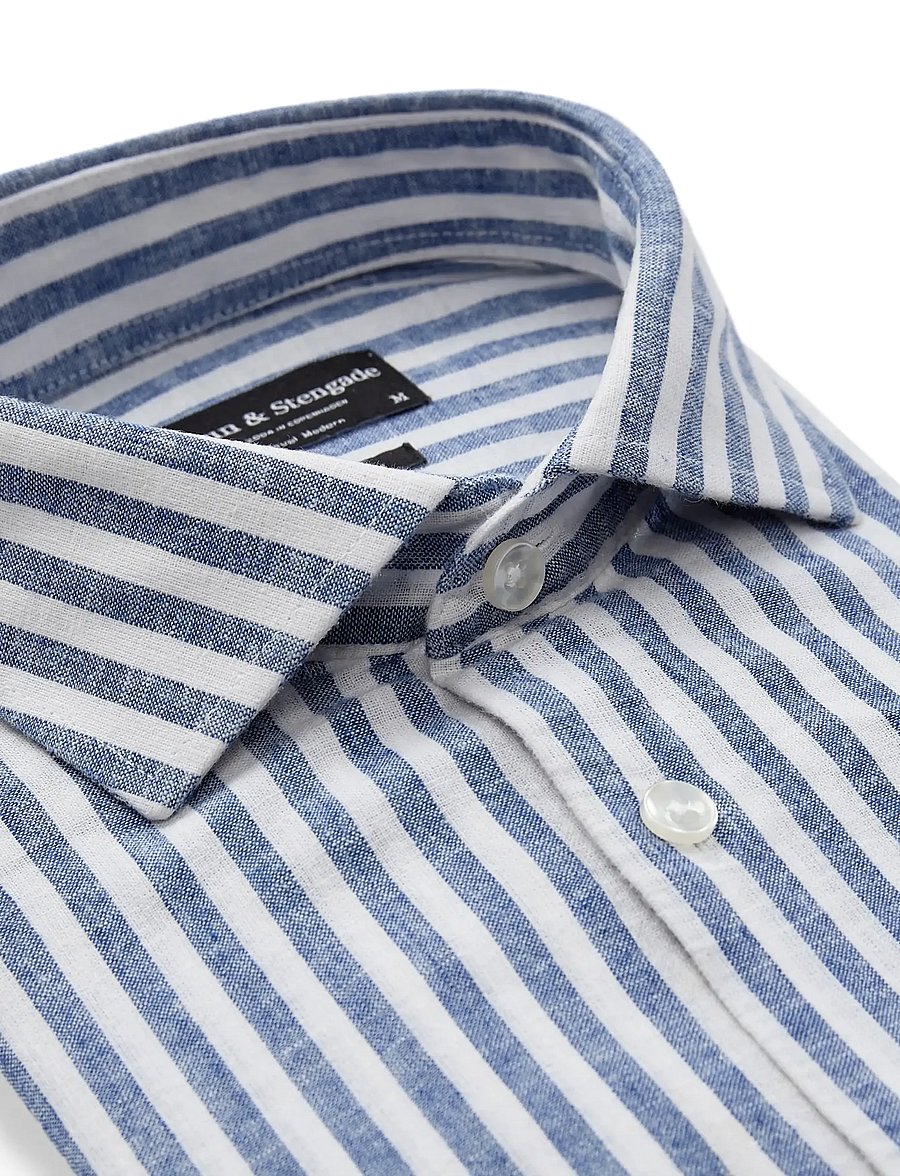 Bruun & Stengade - BS Rubio Casual Modern Fit Shirt - chemises à rayures - blue/white - 5