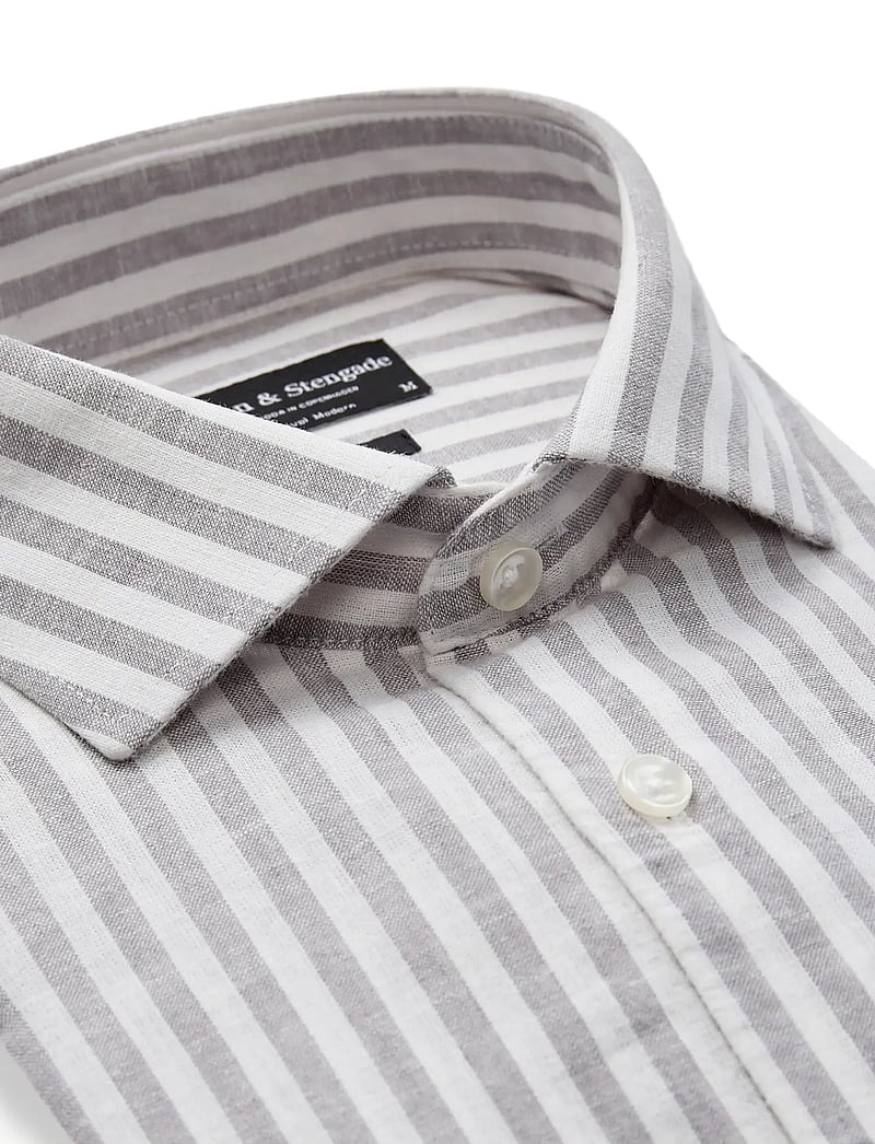 Bruun & Stengade - BS Rubio Casual Modern Fit Shirt - gestreifte hemden - grey/white - 4