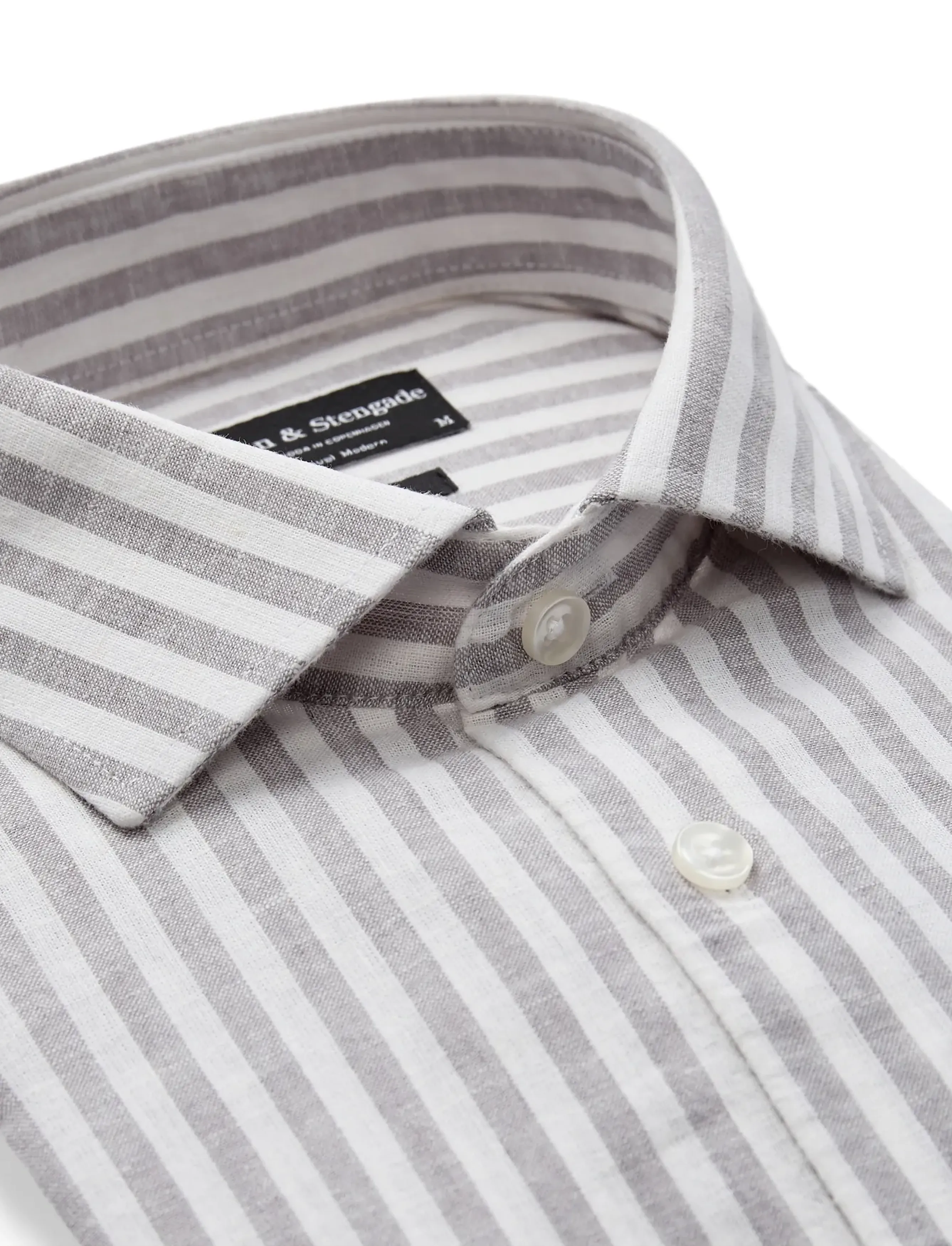Bruun & Stengade - BS Rubio Casual Modern Fit Shirt - stribede skjorter - grey/white - 4