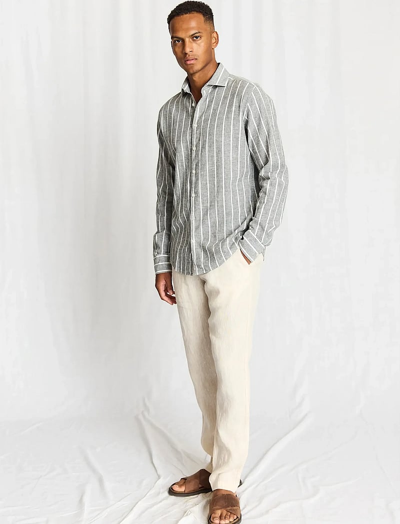 Bruun & Stengade - BS Freitas Casual Modern Fit Shirt - gestreifte hemden - green/white - 0